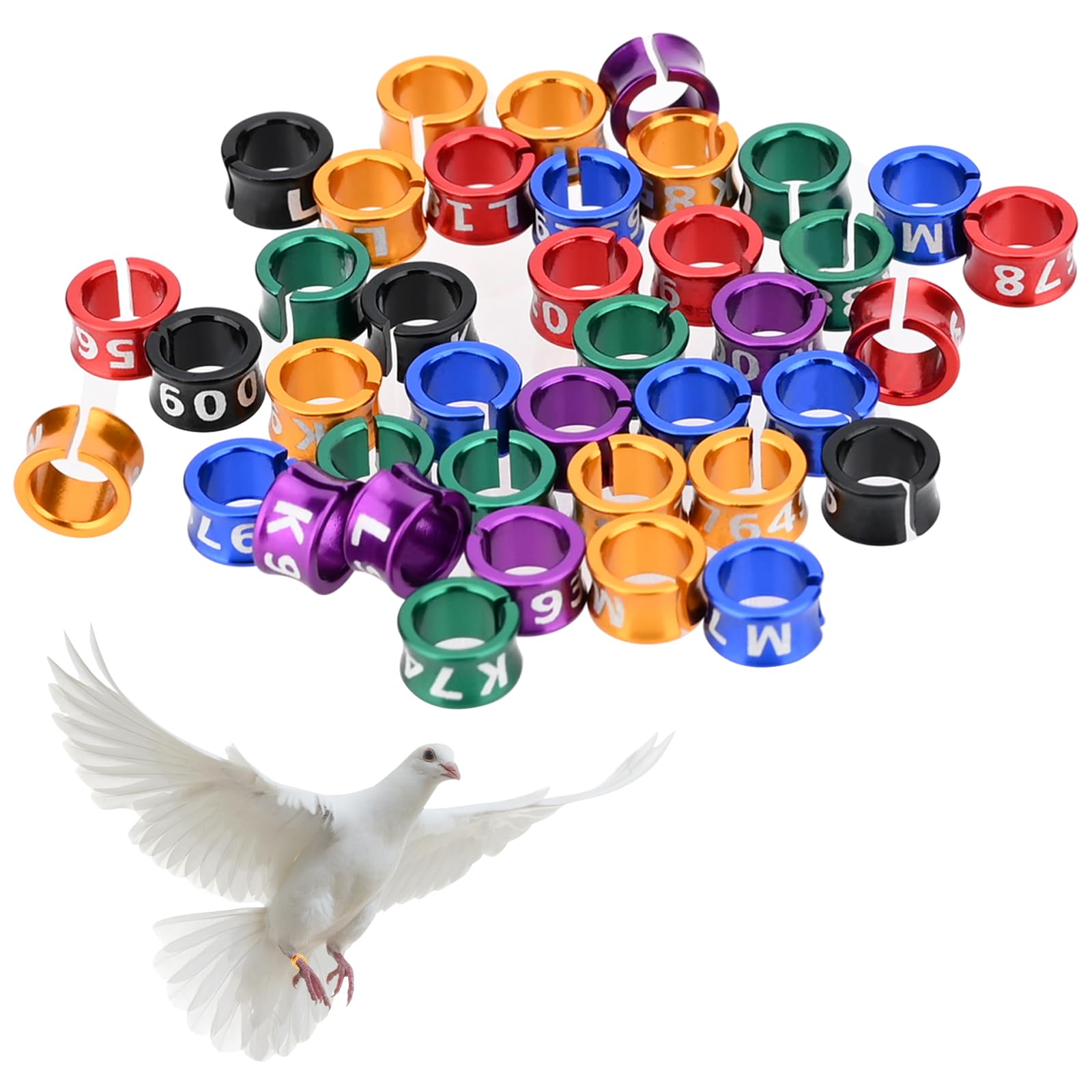 Open Bird Ring Aluminum Alloy Split Ring Bird Leg Bands Rings Birds Tags Ldentifying Pigeons Training Rings Hibiscus Birds, Parr