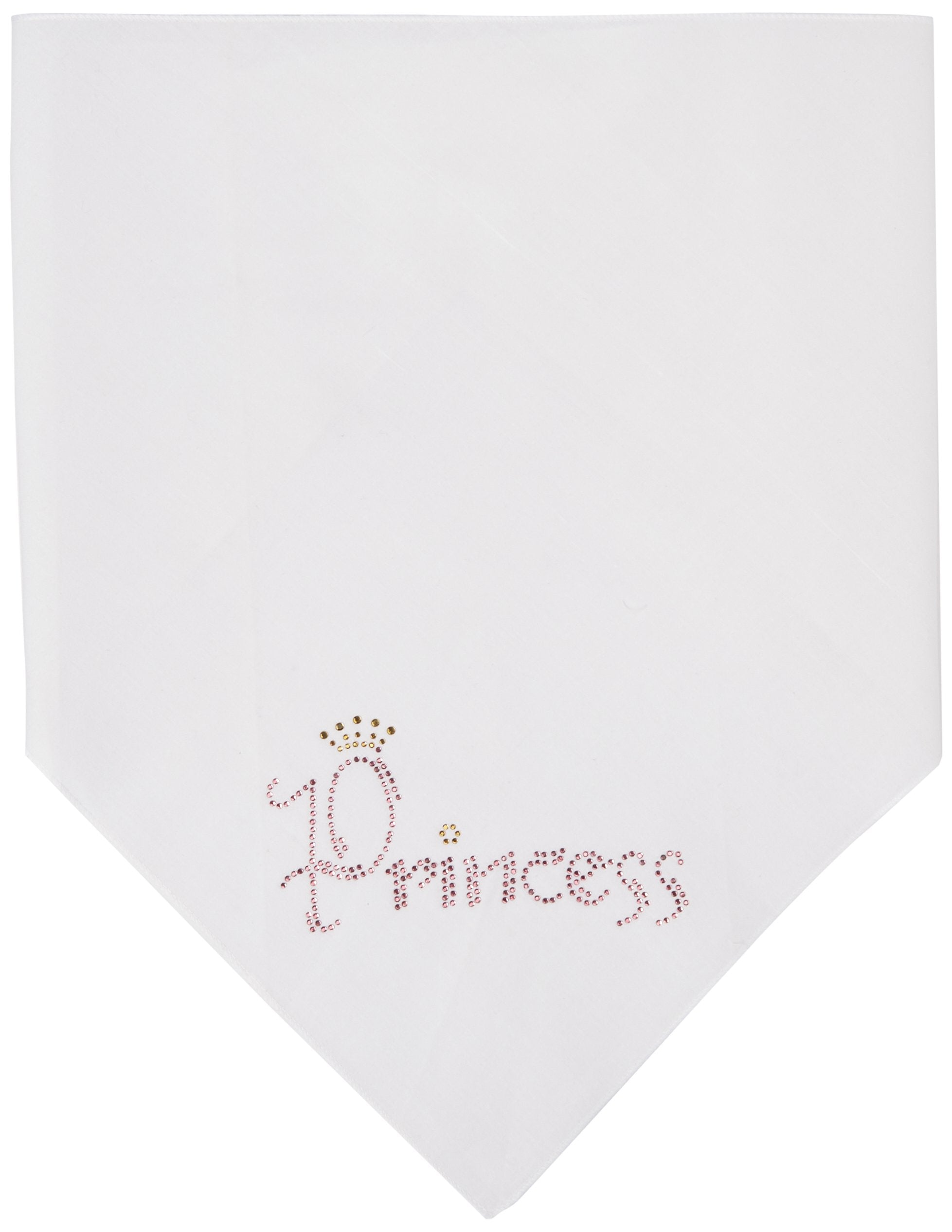 Mirage Pet Products Princess Rhinestone Bandana, Large, White