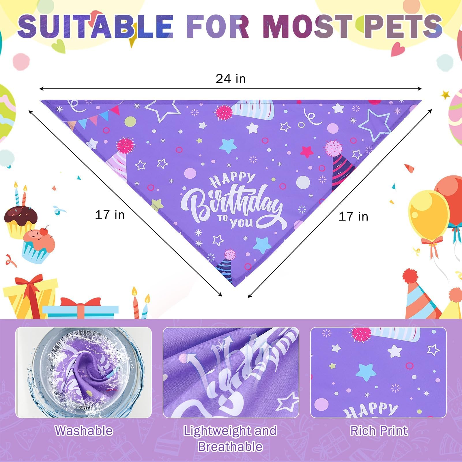 Scenereal Holiday Dog Bandanas 9 Pack,Halloween Christmas Thanksgiving Day Dog Bandanas Bulk Set For Party, Puppy Scarf Pet Cost