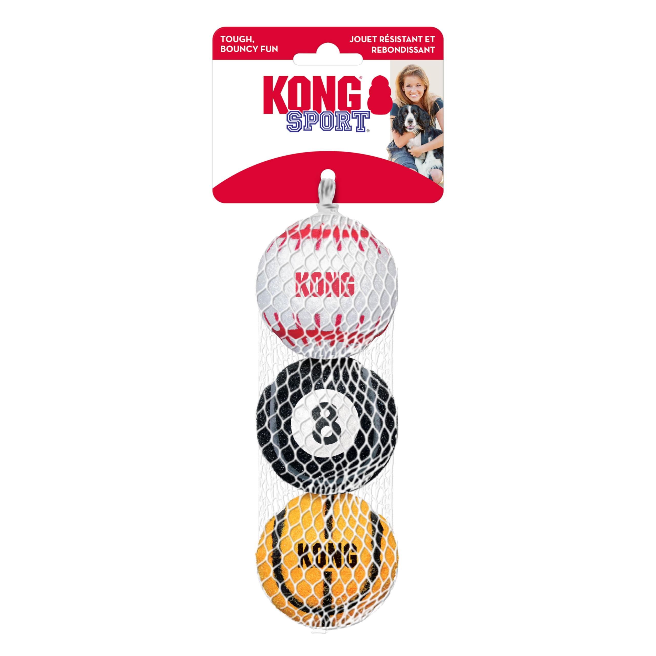 Kong - Sport Balls - Extra Bouncy, Tough Balls For Indoor/Outdoor Play - Medium (3 Pack - Assorted)