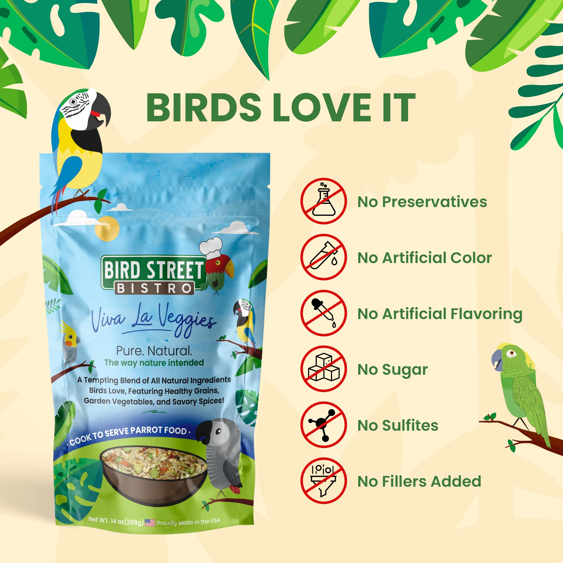 Bird Street Bistro Parrot Food Sample Pack Cooks in as Little as 3 to 15 min | All Natural & Organic Grains and Legumes, Healthy