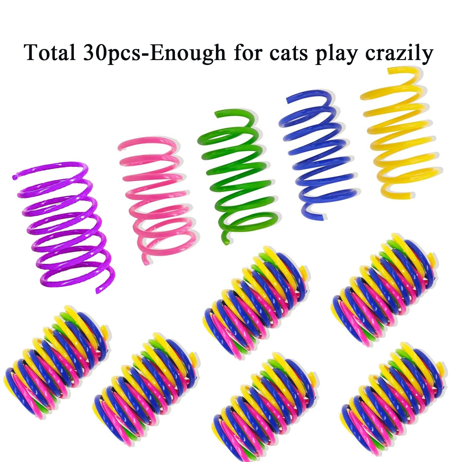 Cat Spring Toys, Bouncy Coil Kitty Cats Spiral Spring Toy for Indoor Cats Heavy Interactive Cat Toys Springy Chew Toys Colorful