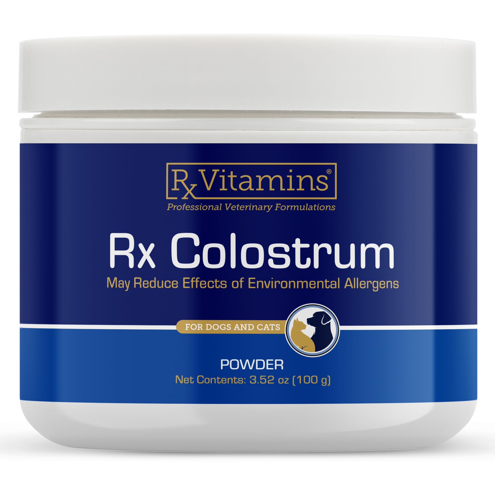 Rx Vitamins Colostrum for Dogs & Cats - Whole Bovine Colostrum Powder - Cat & Dog Supplement Ideal Immune Support, Promotes Dige