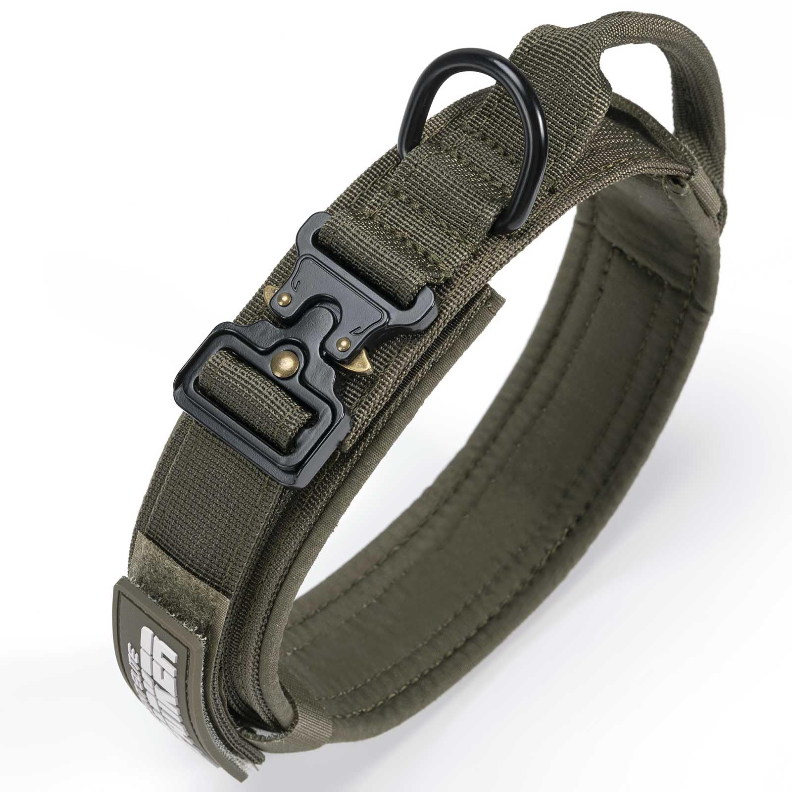 EXCELLENT ELITE SPANKER Tactical Dog Collar Nylon Adjustable Training Collar Military Dog Collar Heavy Duty Metal Buckle with Co