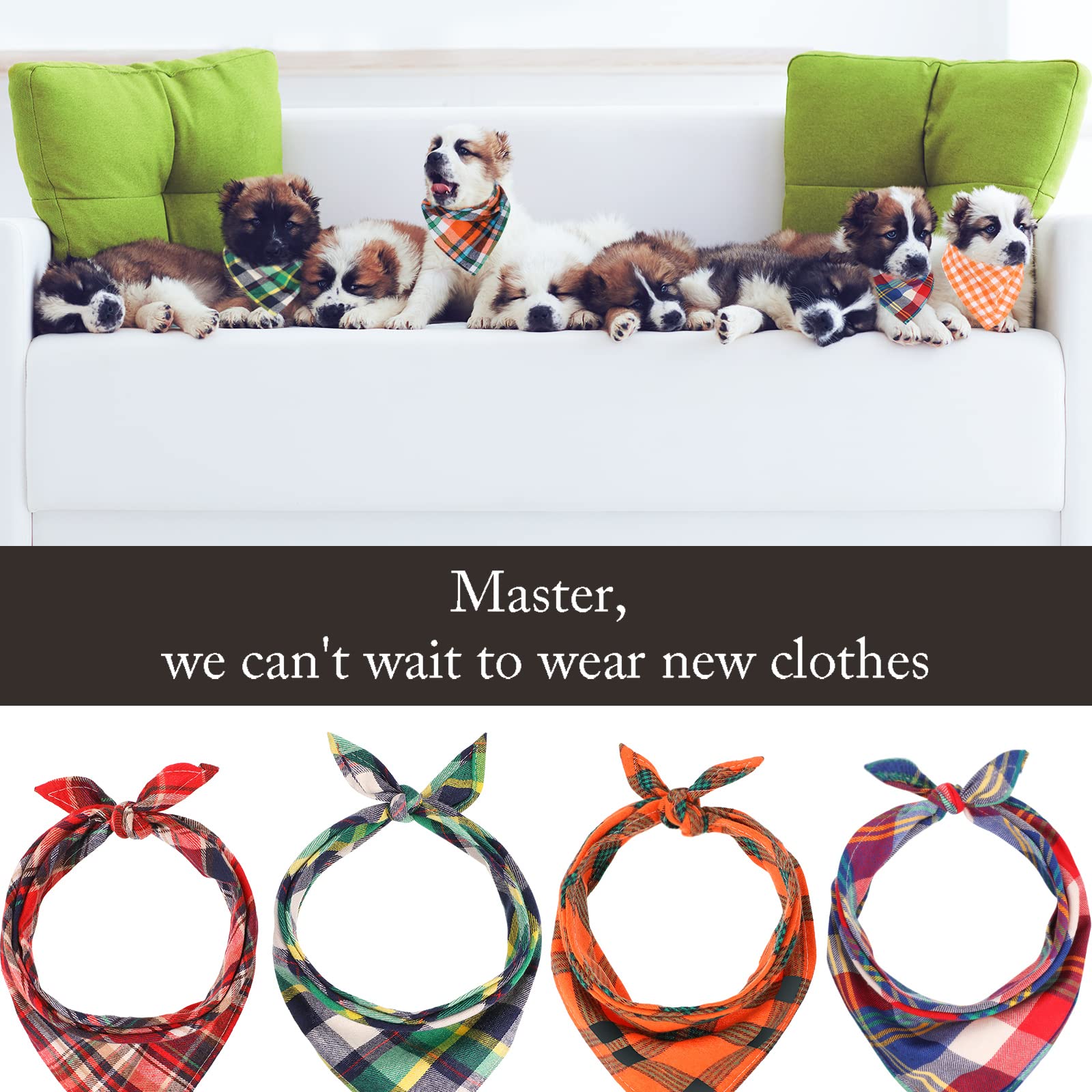 Syhood 12 Piece Dog Bandanas Plaid Dog Scarf Pet Triangle Bibs Adjustable Accessories Bulk Kerchief Buffalo Plaid Bandanas Decor For Small Or Medium Cat Dog Pet (Lattice Graphic)