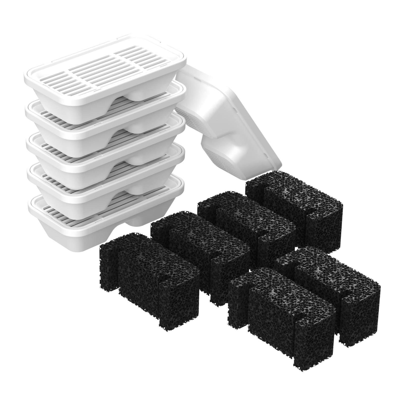 Vekonn Replacement Filter for Dog Water Fountain 5L, 6 Carbon Filters plus 6 Foam Filters