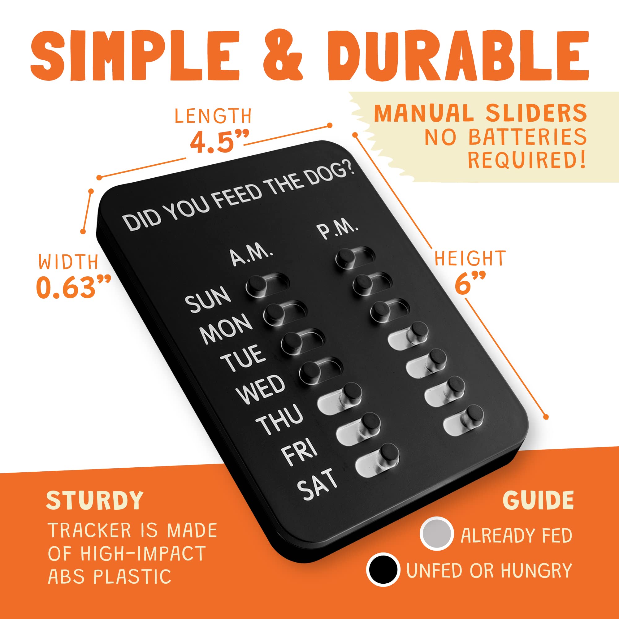 Did You Feed The Dog? (Black) Pet Feeding Reminder, Magnetic, Sliders, Wall-Mount