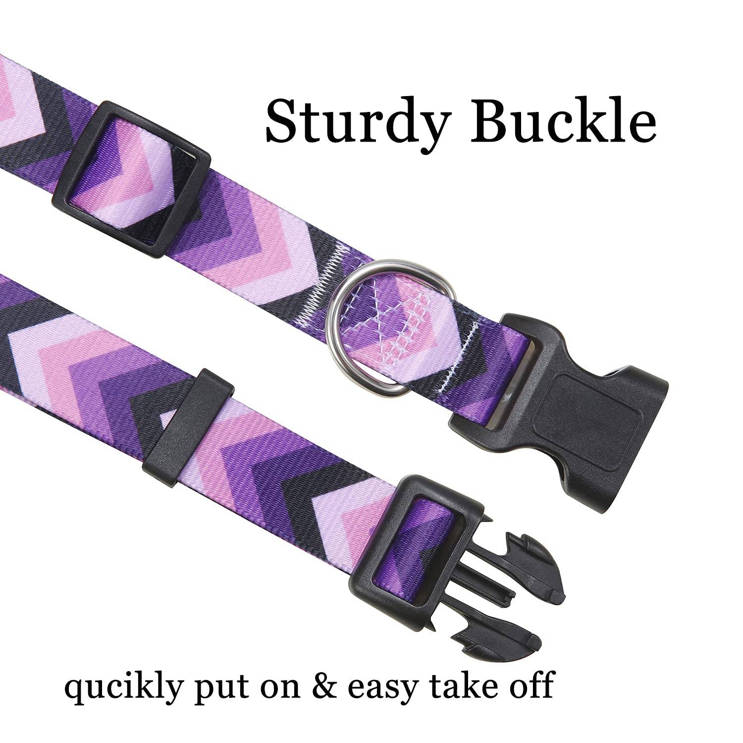 Mihqy Dog Collar Set With Bohemia Floral Tribal Geometric Patterns - Soft Ethnic Style Collar Adjustable For Small Medium Large Dogs(Purple Arrow,Xs)