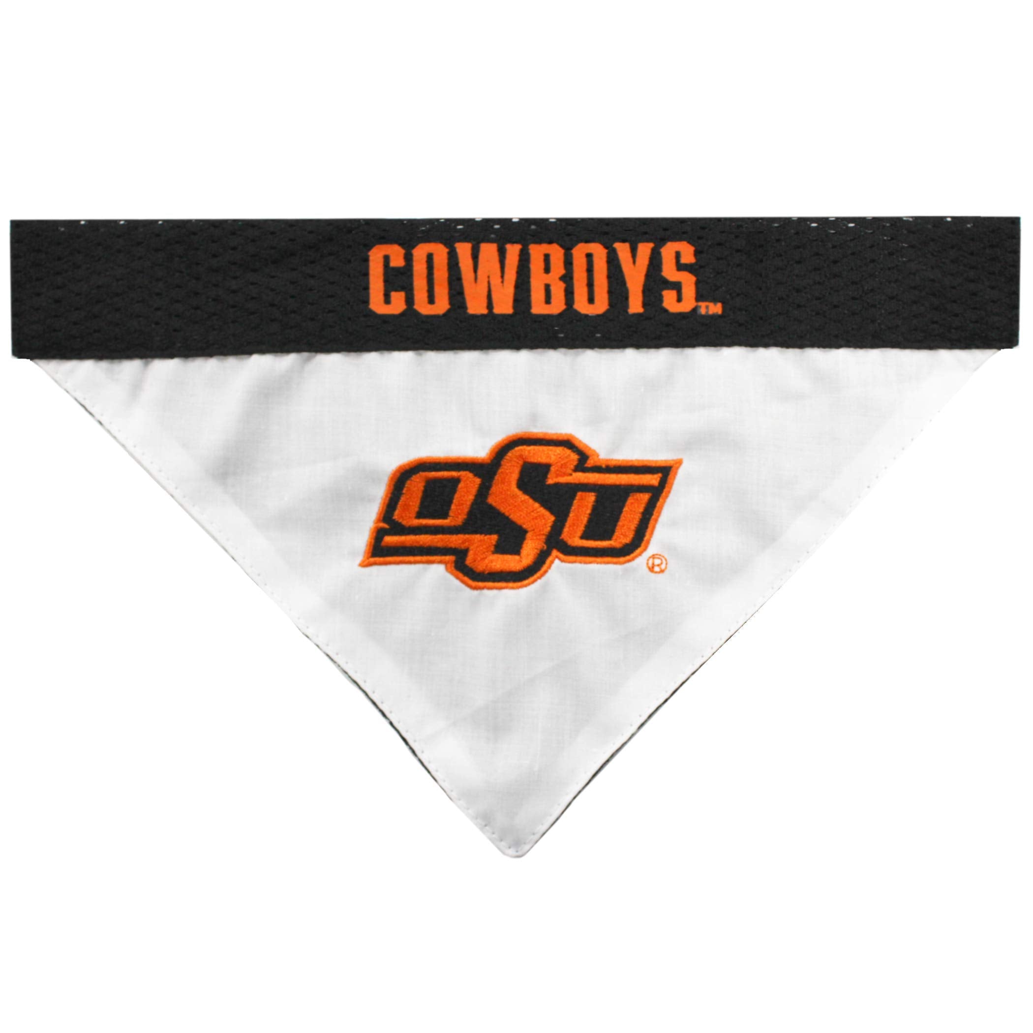 Pets First Collegiate Pet Accessories, Reversible Bandana, Oklahoma State Cowboys, Small/Medium