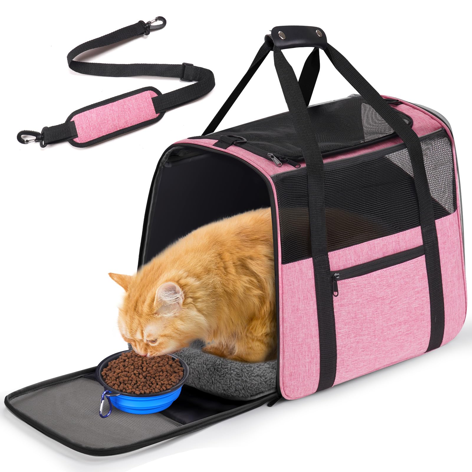 Jungyoon Large Cat Carrier - Soft-Sided Airline-Approved Pet Carrier Bag With Top Opening, Portable Travel Carrier For Big Cats 