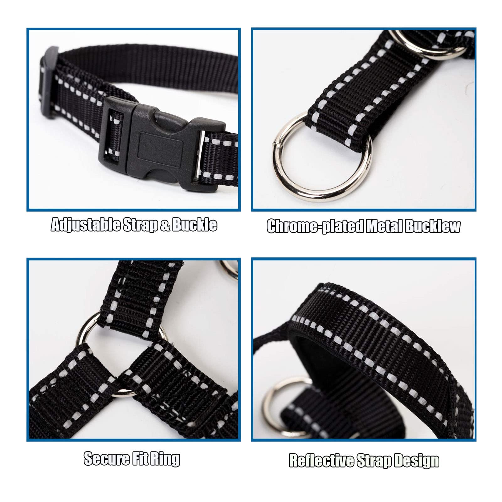 Dog Head Collar, Head Collar With Reflective Strap To Stop Pulling For Small Medium And Large Dogs, Adjustable (M, Orange)