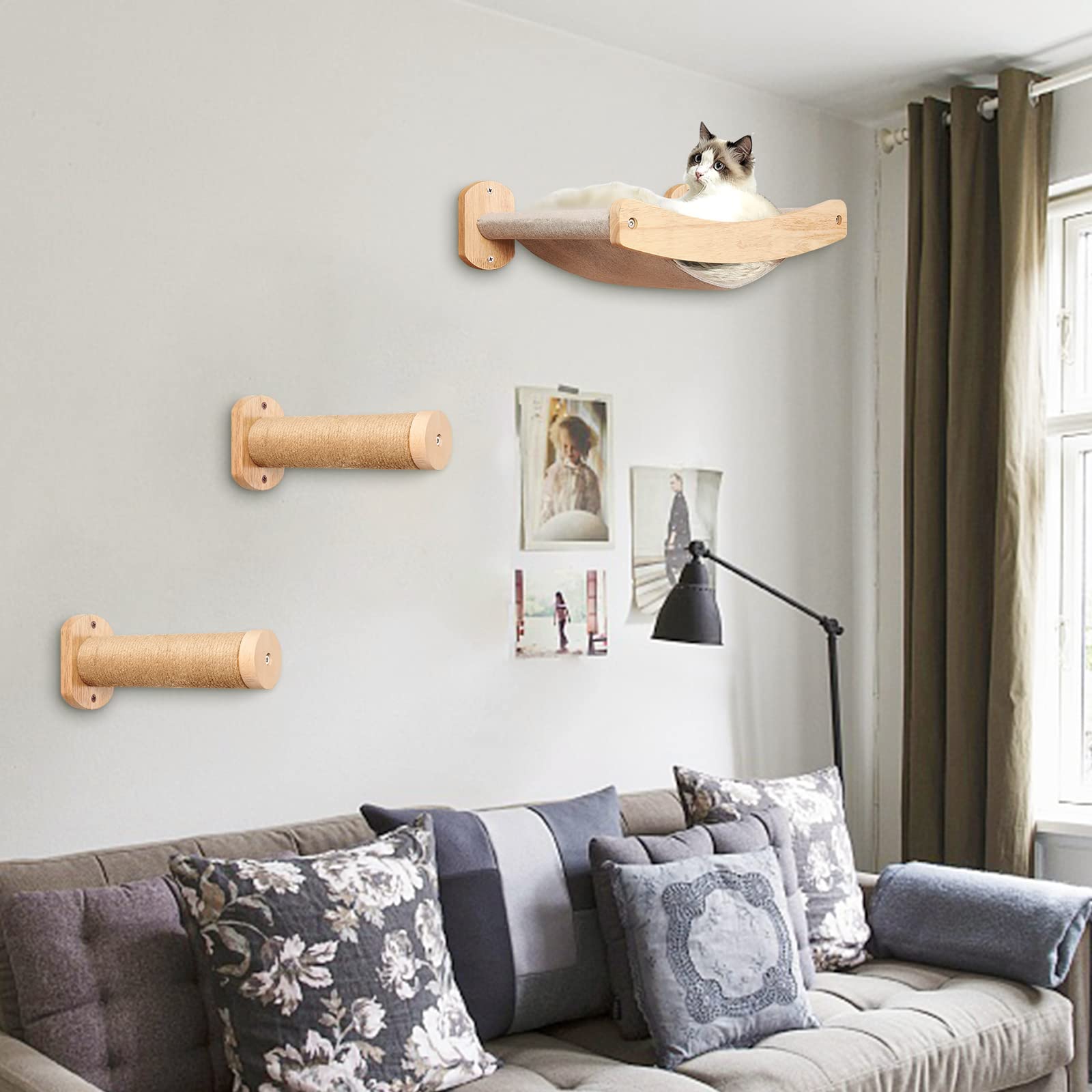 Espets Cat Hammocks Shelf For Wall - Indoor Modern Cat Wall Furniture & Beds, Large Cat Floating Shelves And Perches For Wall, S