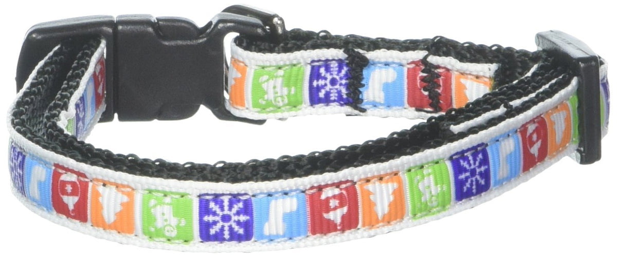 Christmas Nylon Pet Collars and Leashes, &quot;Classic Christmas&quot; SM Collar