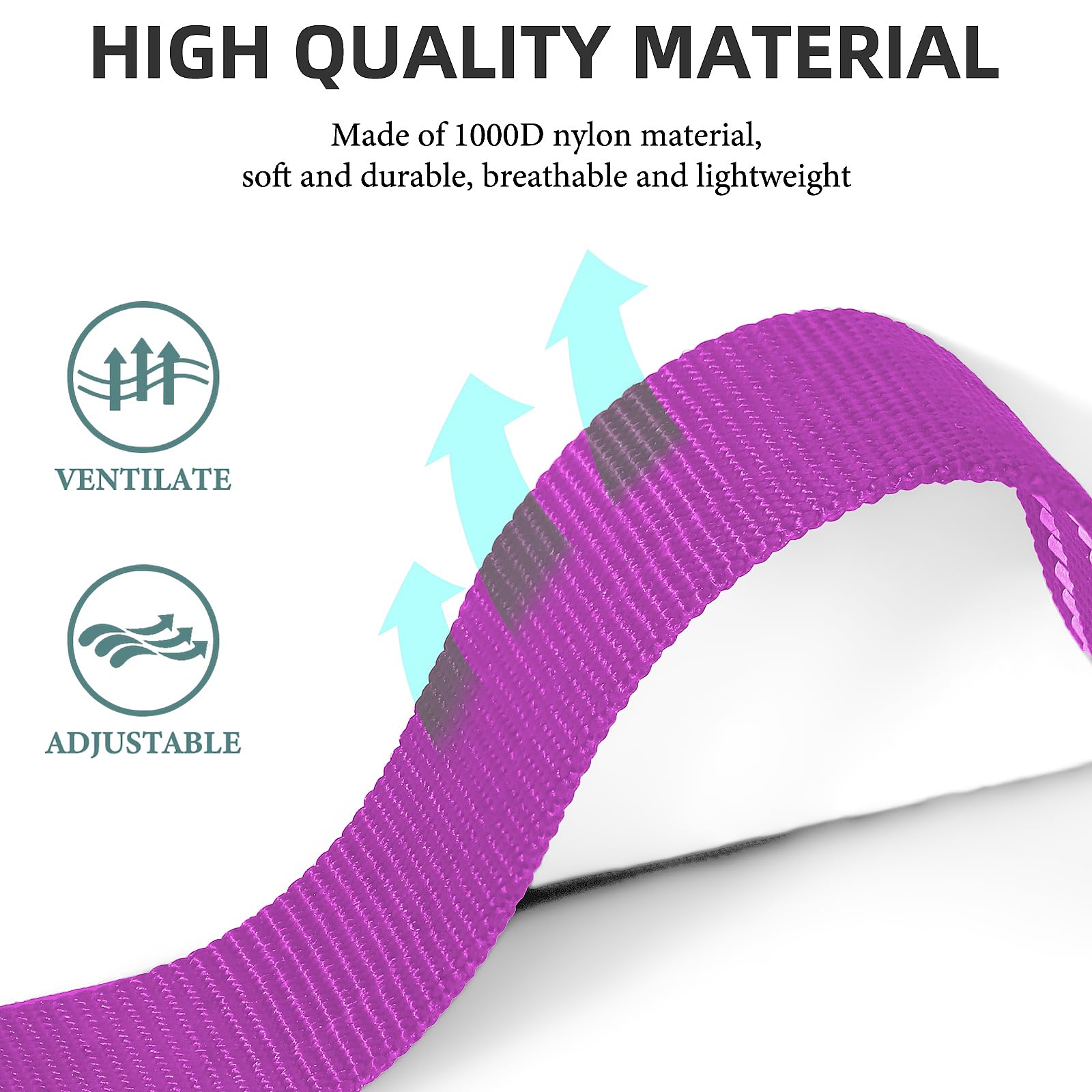 Collar Replacement Strap, Reflective Replacement Nylon Collar Strap Dog Gps Training Bark Receiver Collars, Durable Adjustable E