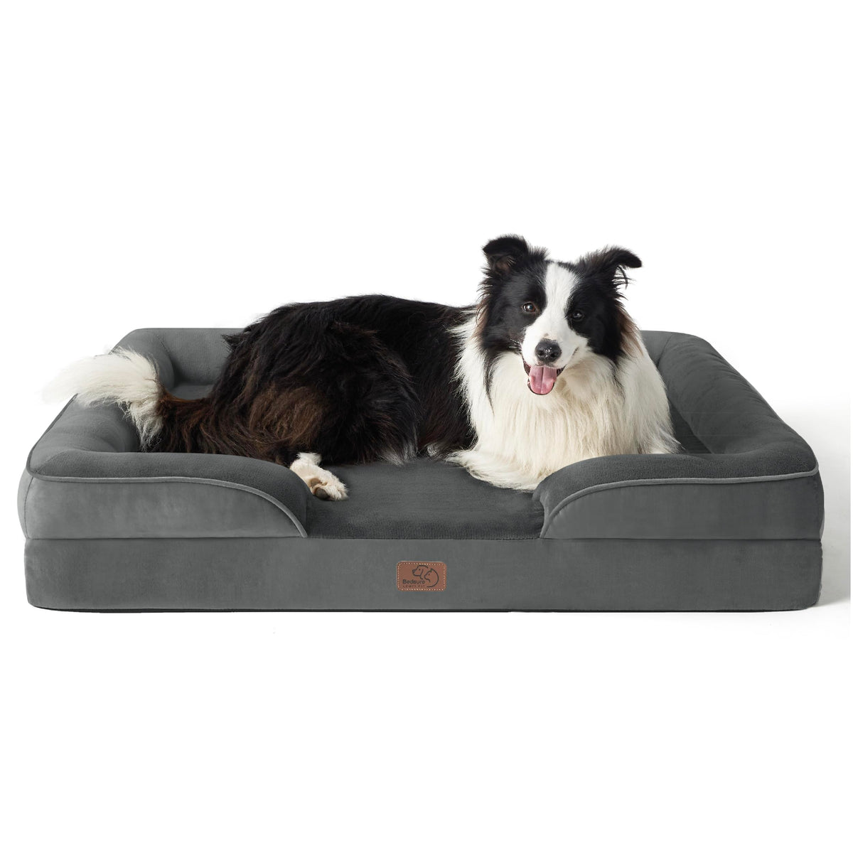 Bedsure Orthopedic Dog Bed For Large Dogs - Big Washable Dog Sofa Beds Large, Supportive Foam Pet Couch Bed With Removable Washable Cover, Waterproof Lining And Nonskid Bottom, Dark Grey