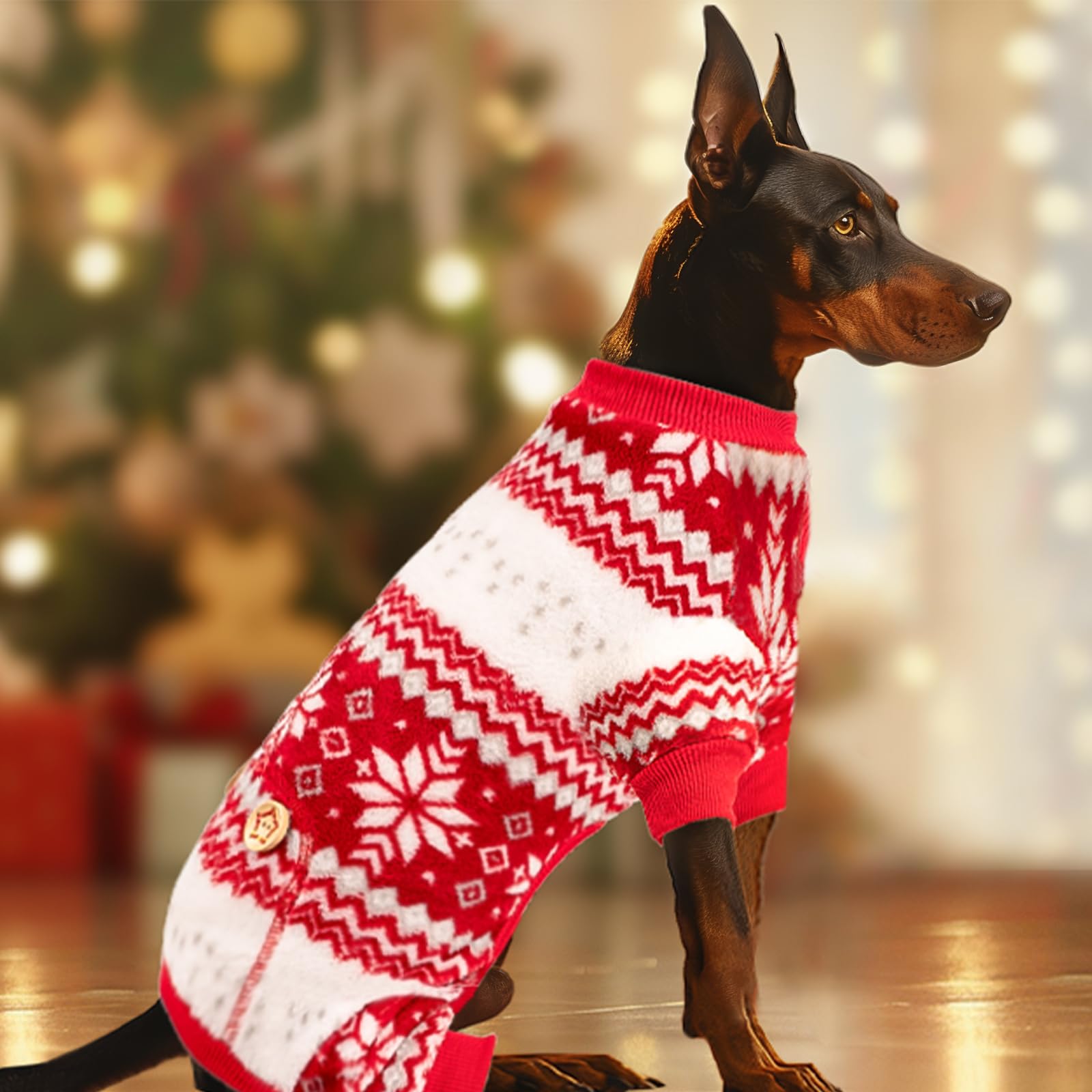 Kyeese Christmas Dog Pajamas Snowflake Dog Sweater Dogs Pjs For Large Dogs Holiday Pet Clothes Onesie Pajamas Pet Christmas Outf