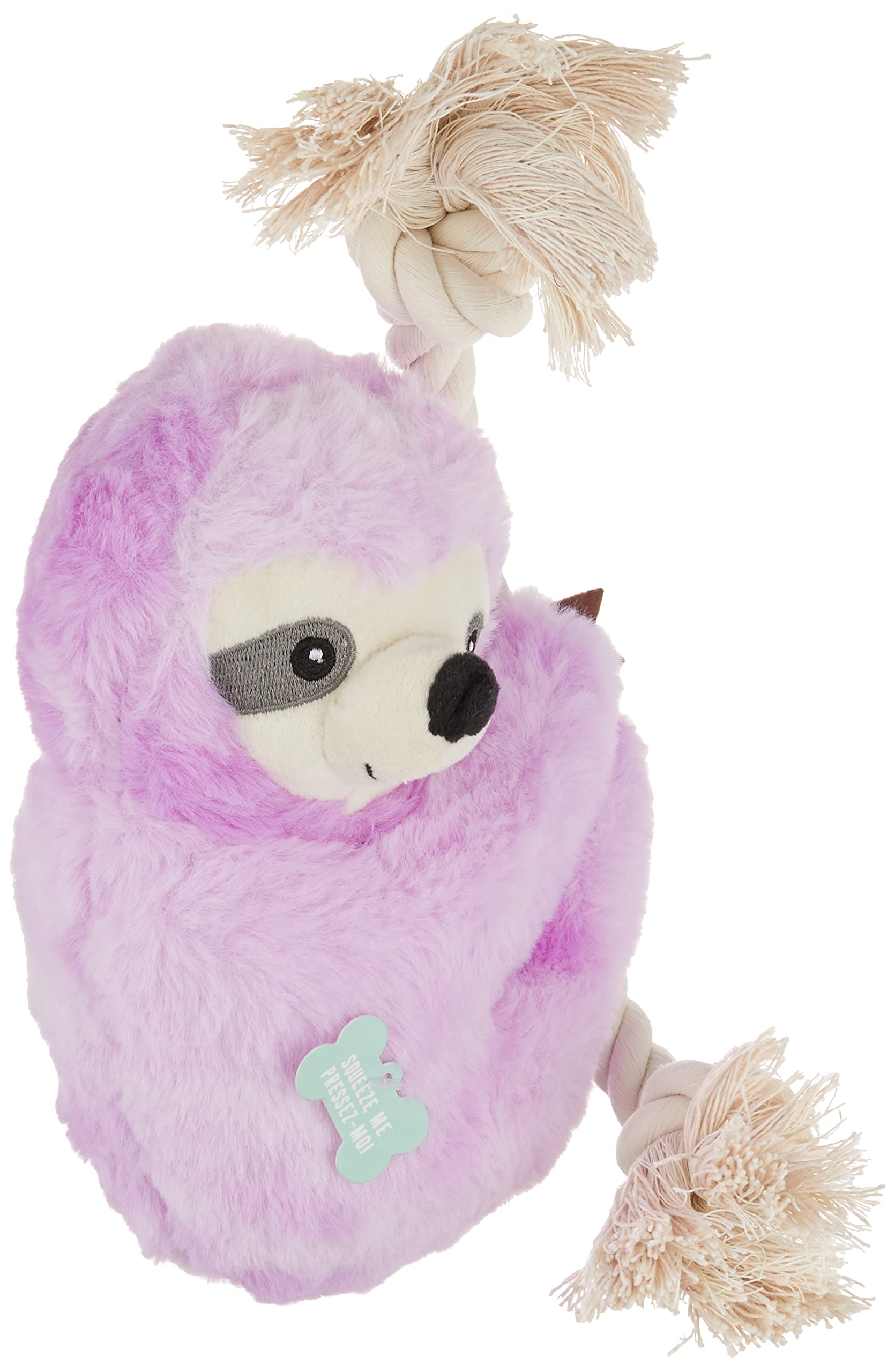Fringe Studio Dog Toy, Purple Sloth On A Rope-Plsh Pet Toy (289374)