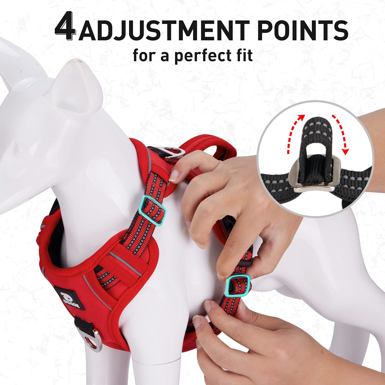 Dog Harness For Large Dogs No Pull With Handle 2 Metal Leash Clips, Adjustable Reflective Puppy Harness, Breathable Camo Oxford