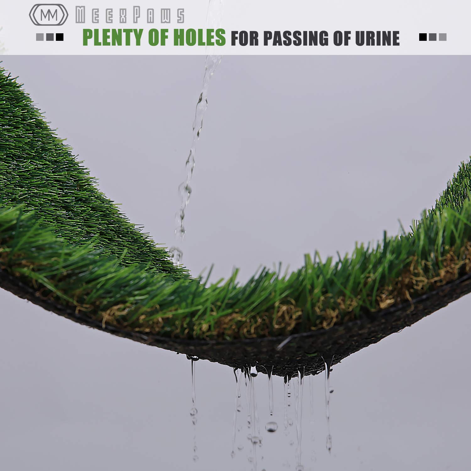 Meexpaws Dog Grass Pee Pads For Dogs With Tray, Large Size 34 By 23 In, 2 Dog Artificial Grass Pads, Indoor Dog Litter Box