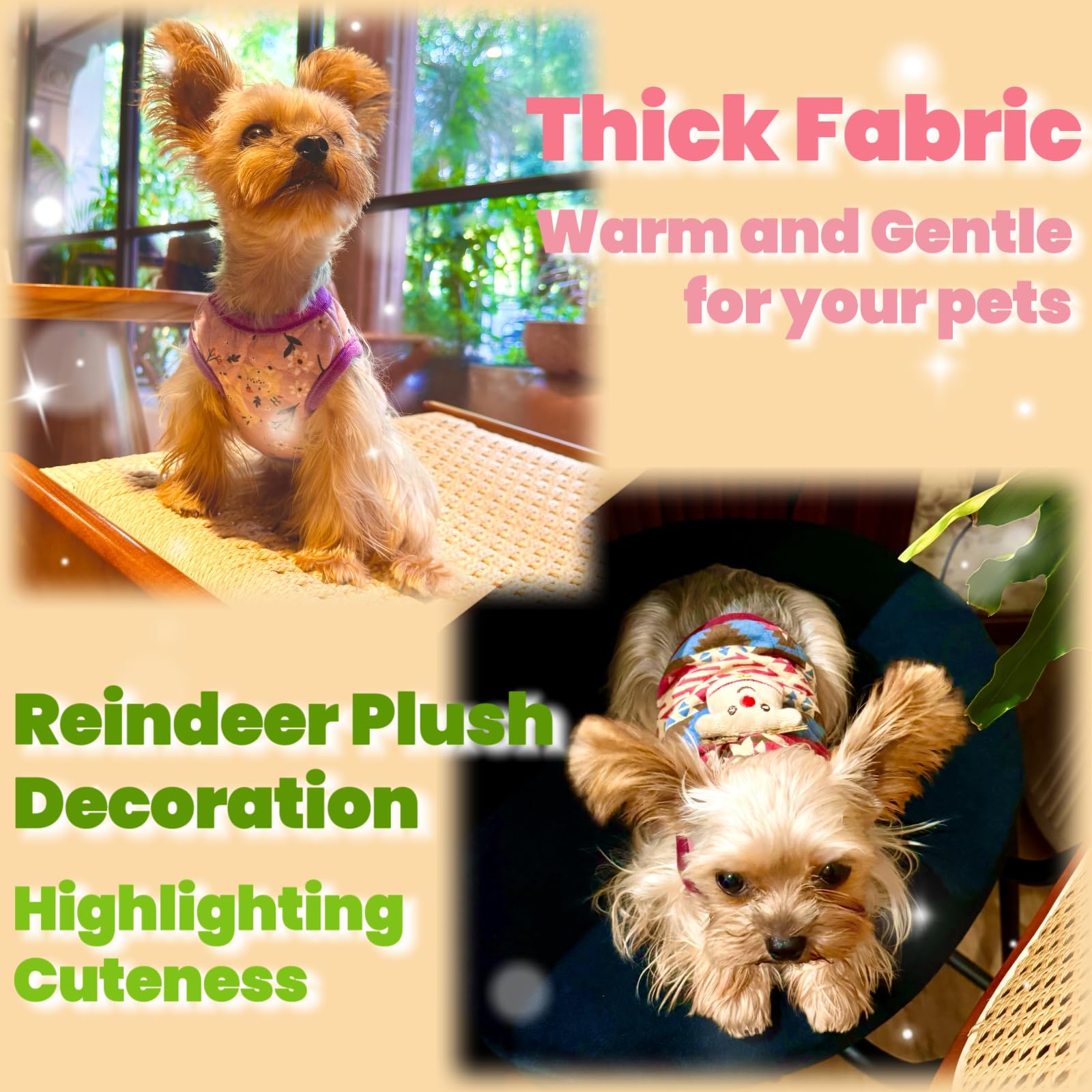 Yorkiegogo 2-Piece Tiny Pet Clothes, Ultra Soft Sweater Shirts For Newborn/Teacup Cats & Dogs (E.G., Chihuahuas, Yorkies, Miniat