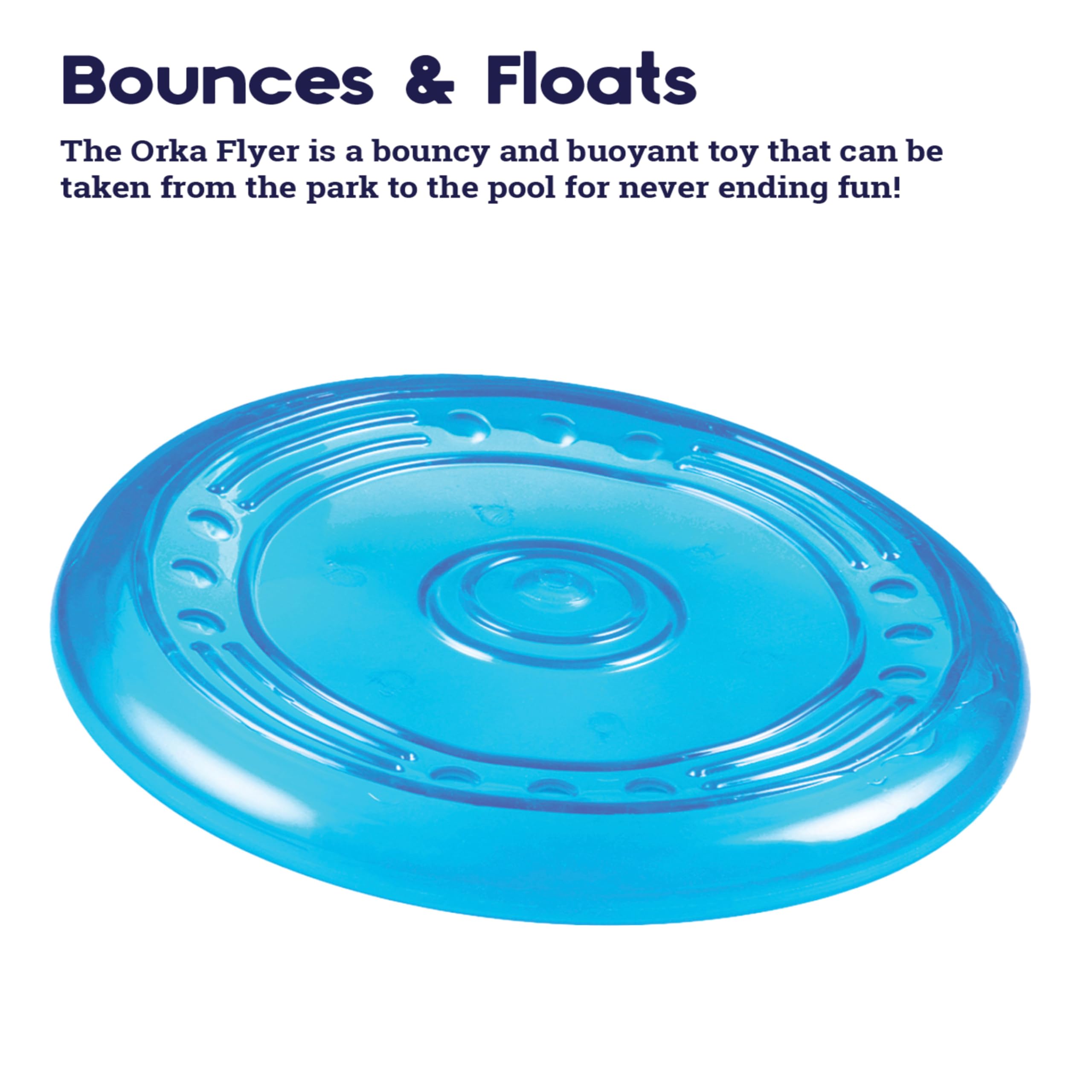 Petstages Orka Flyer Dog Fetch Toy - Royal Blue Rubber Disc for All Breeds, Model 231