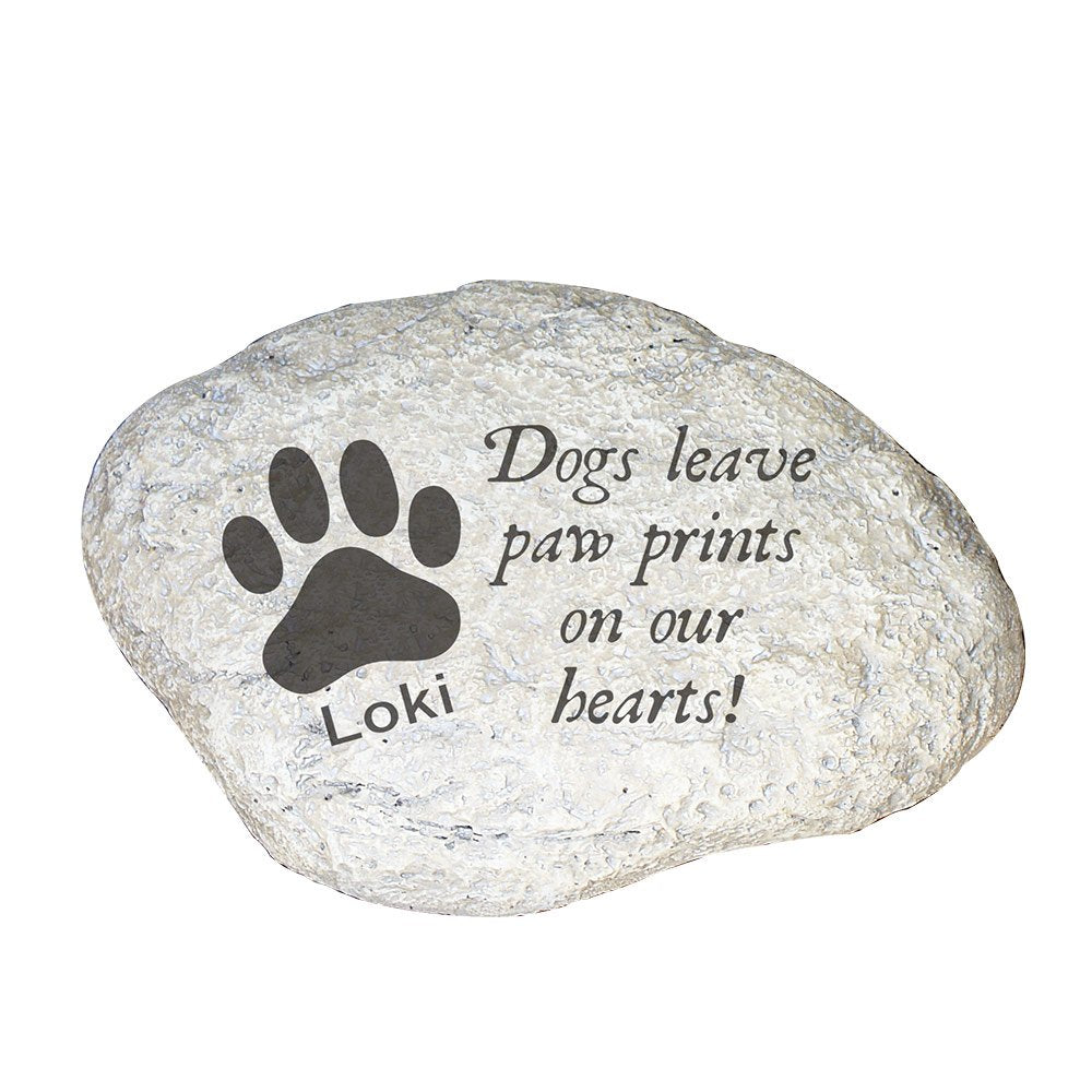 Giftsforyounow Personalized Dogs Leave Paw Prints On Our Hearts 11.5 Inch Memorial Garden Stone