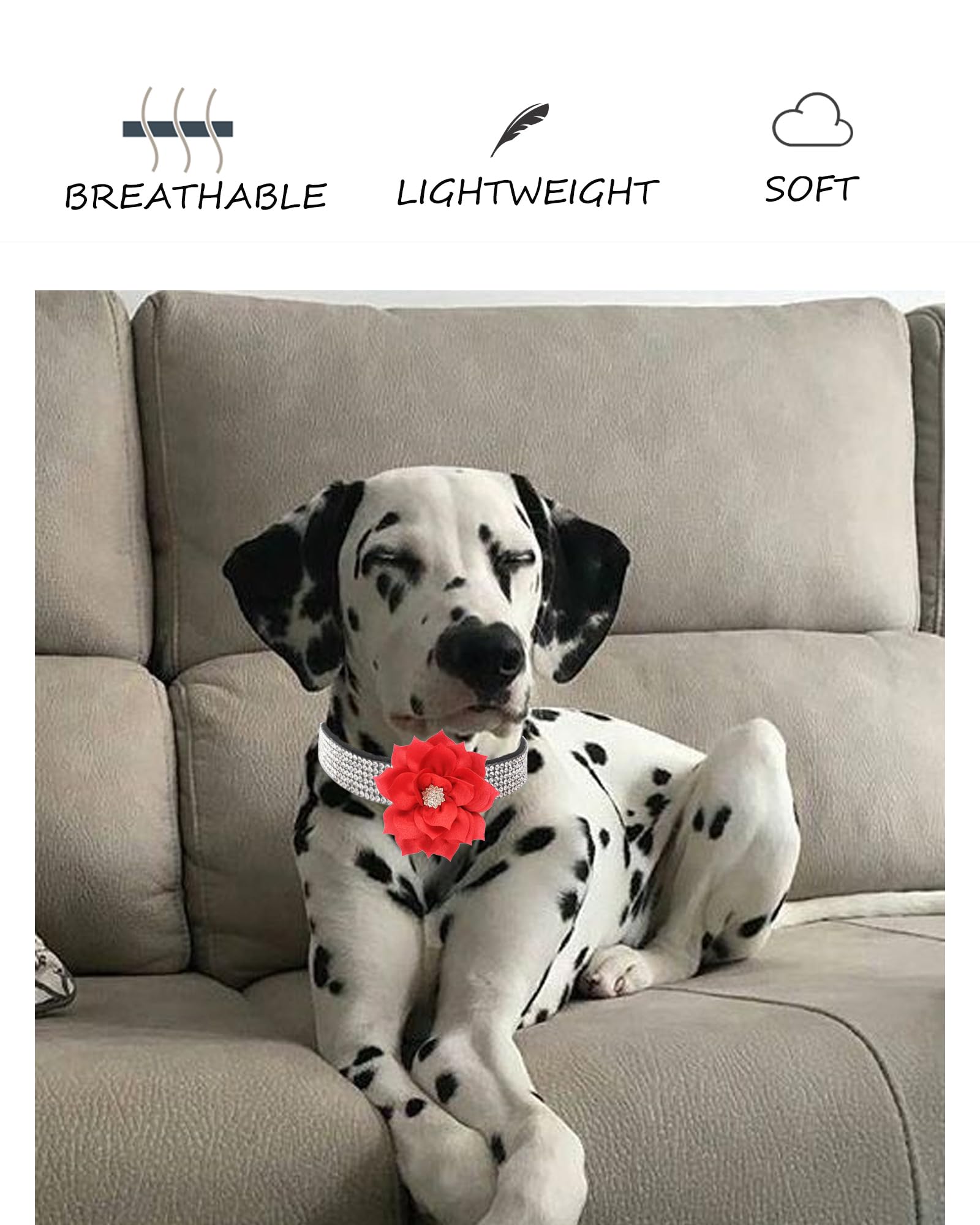 Jufoo Rhinestone Dog Collar for Small Medium Dogs Pink Small Dog Collar for Girl Female Dogs Flower Puppy Collar for Summer Spri