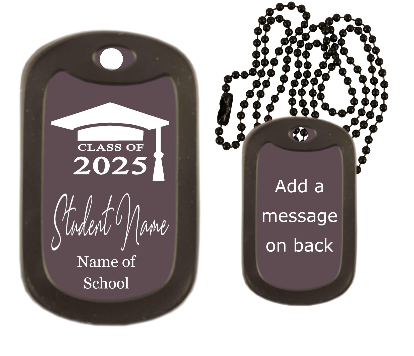 Class Of 2025 Graduation Dog Tag - Personalized Year, Student Name, And School, Graduation Gift, Dog Tag Necklace