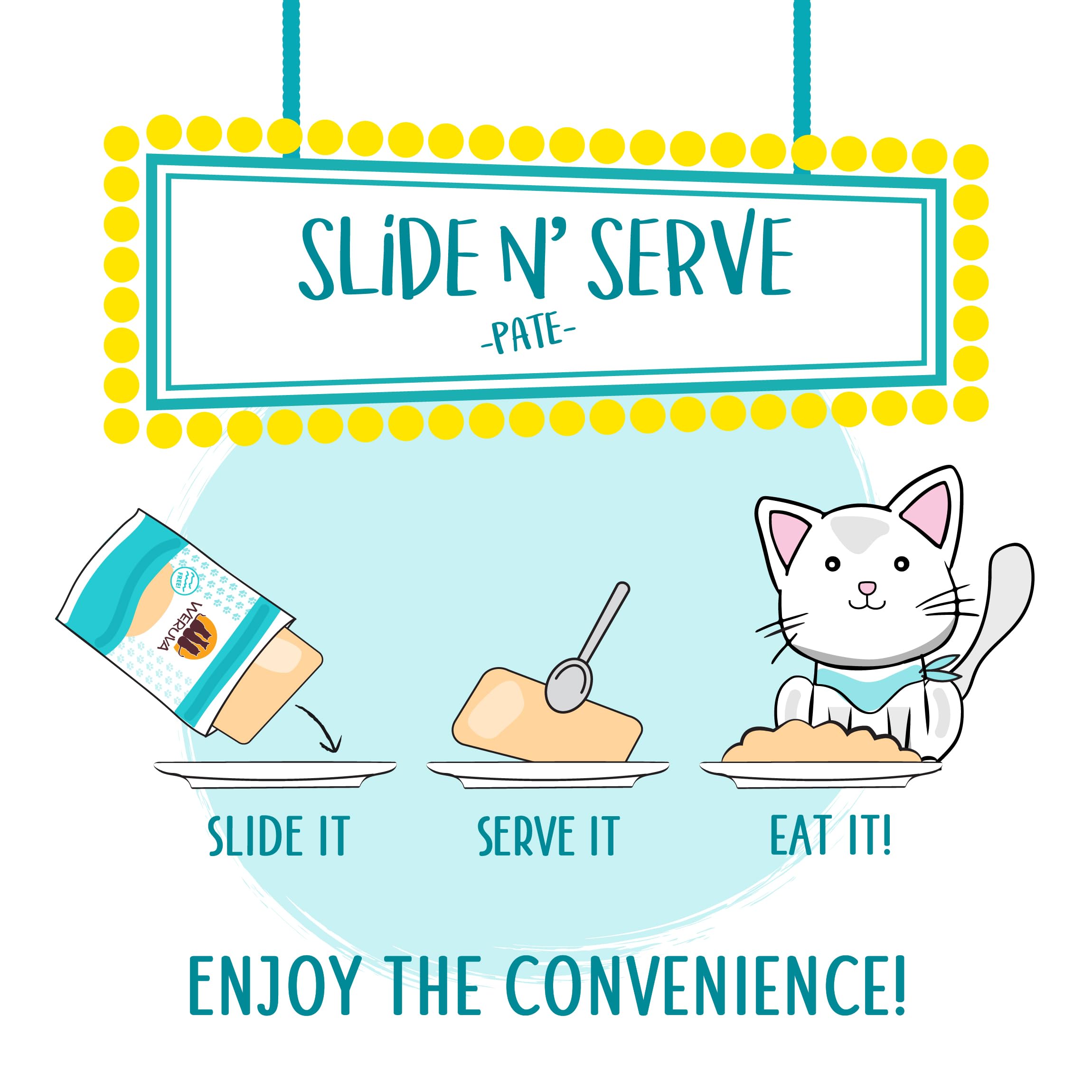 Weruva Slide N Serve Pat   Wet Cat Food, The Showcase Chowdown Variety Pack, 2.8oz Pouch, Pack of 16