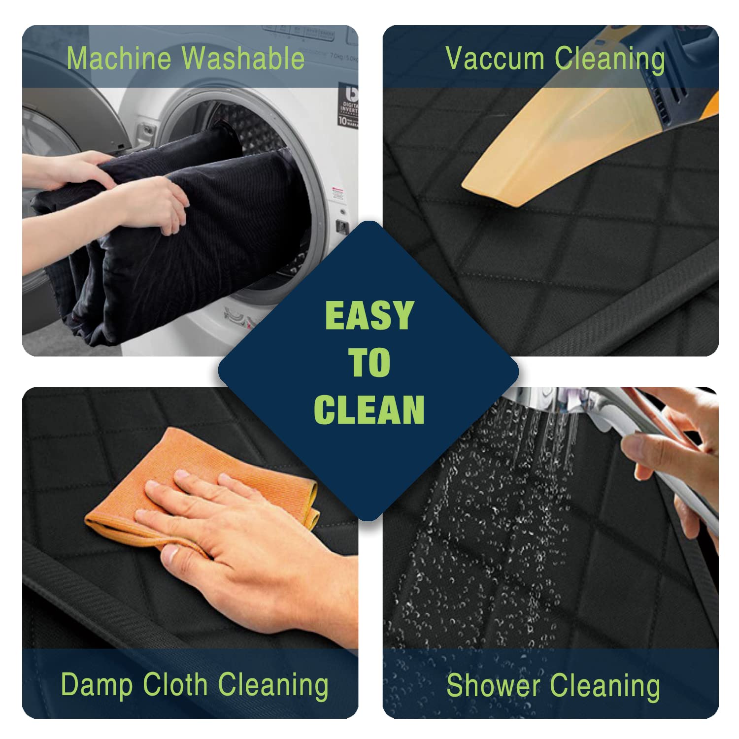 Nestroad Bench Dog Car Seat Cover For Back Seat,Waterproof Dog Seat Covers,Heavy-Duty And Nonslip Backseat Protector Cover For Cars,Trucks & Suvs (Black,53'×48')