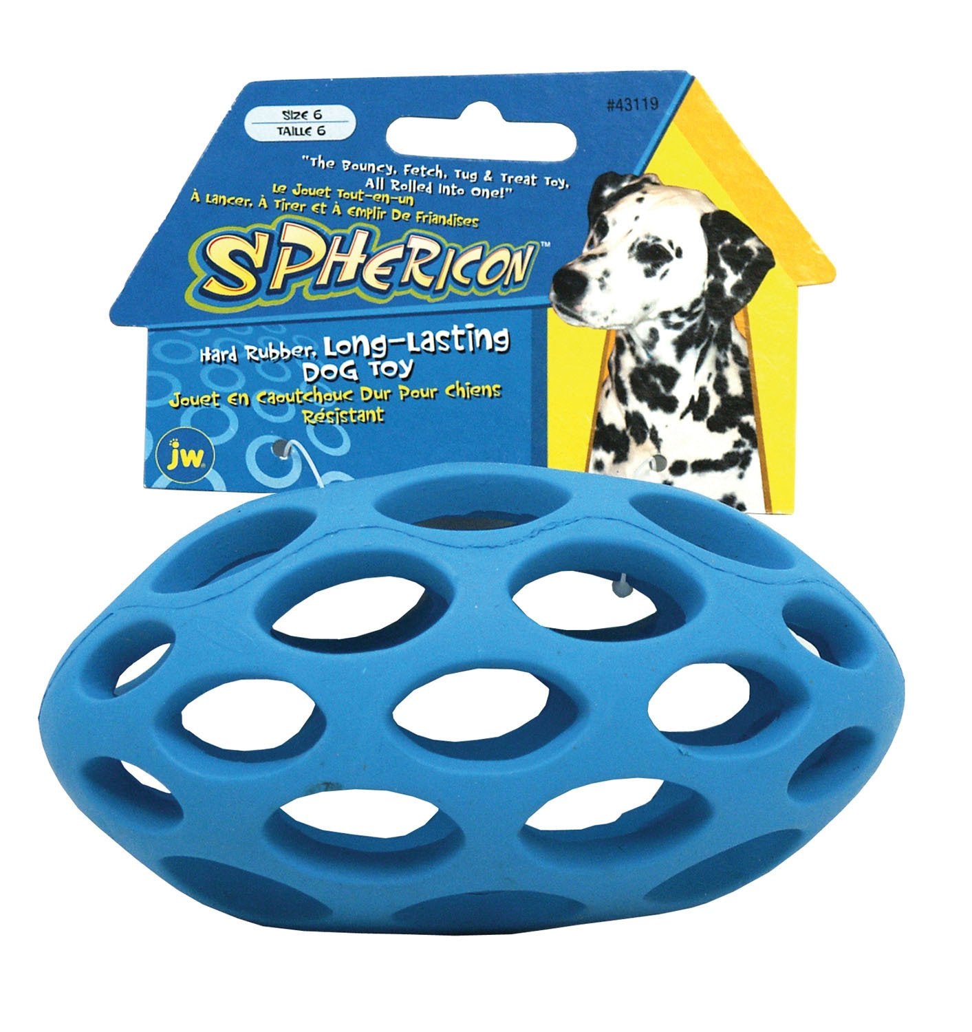 JW Pet Holee Assorted Holee Rubber Football Dog Toy Medium
