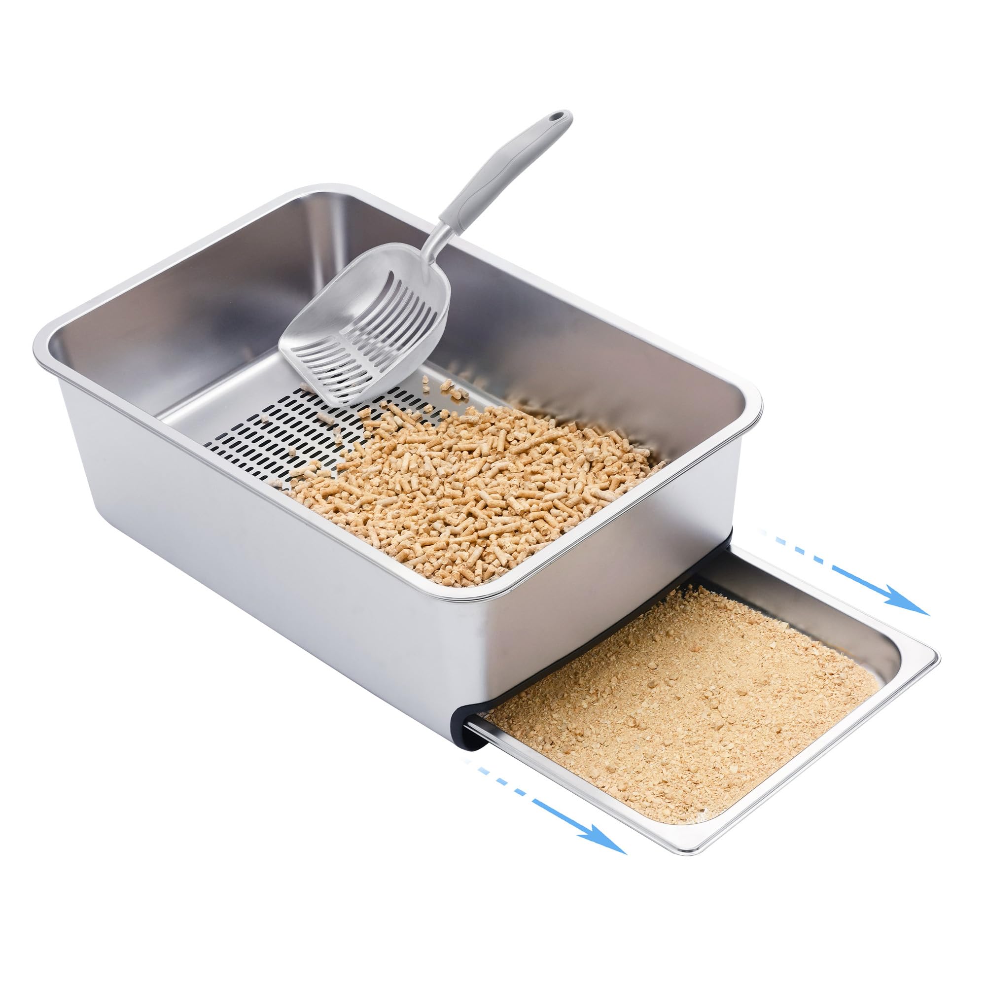 Sorstrem 8 Pull-Out Sifting Cat Litter Box, Anti-Splash & Odor Control