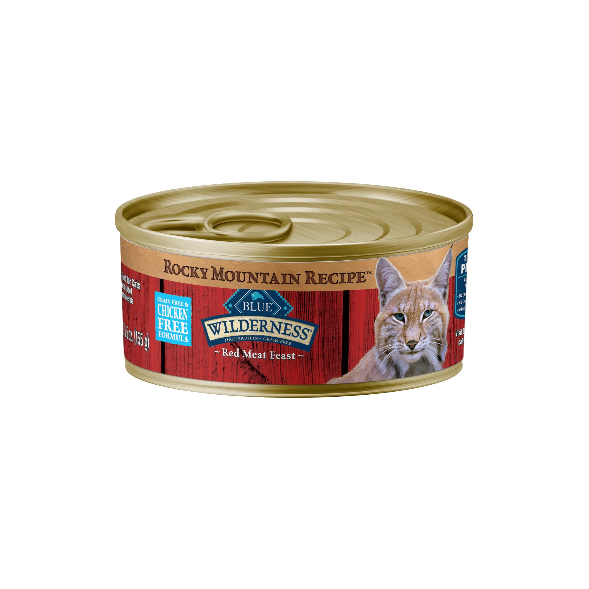 Blue Buffalo Wilderness Rocky Mountain Recipe Adult Wet Cat Food Pat  , Chicken-Free & Grain-Free Recipe, Made with Natural Ingr