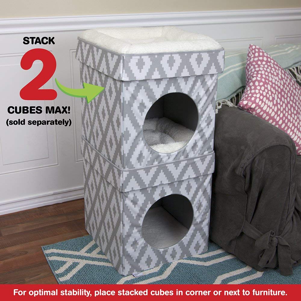 Kitty City Indoor Cat Cube Furniture, White Cube