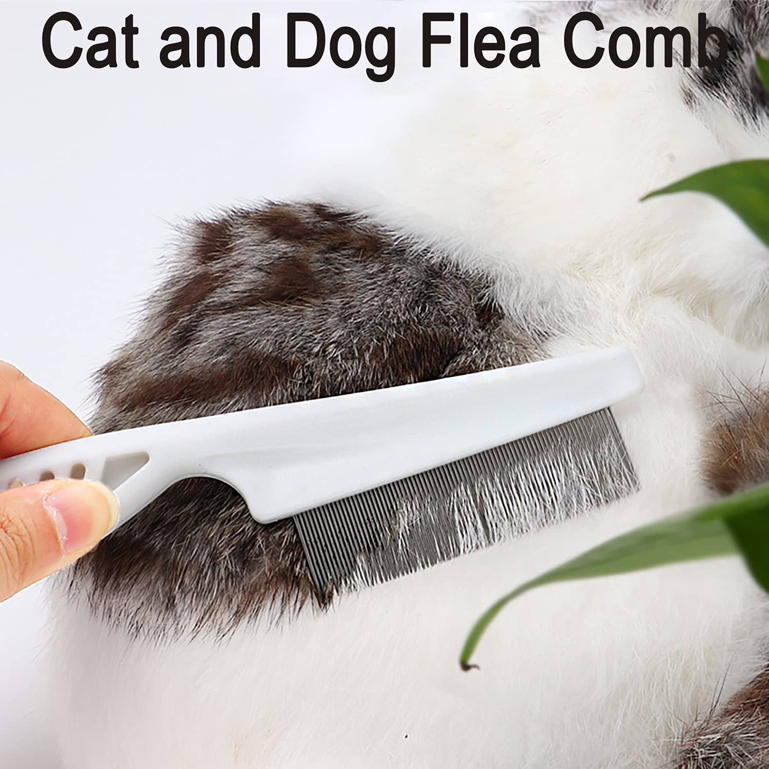 Double-Sided Undercoat Rake Comb And Flea Comb Set For Pet Grooming - Dematting Tool For Dogs And Cats (Pink/11-Tooth)