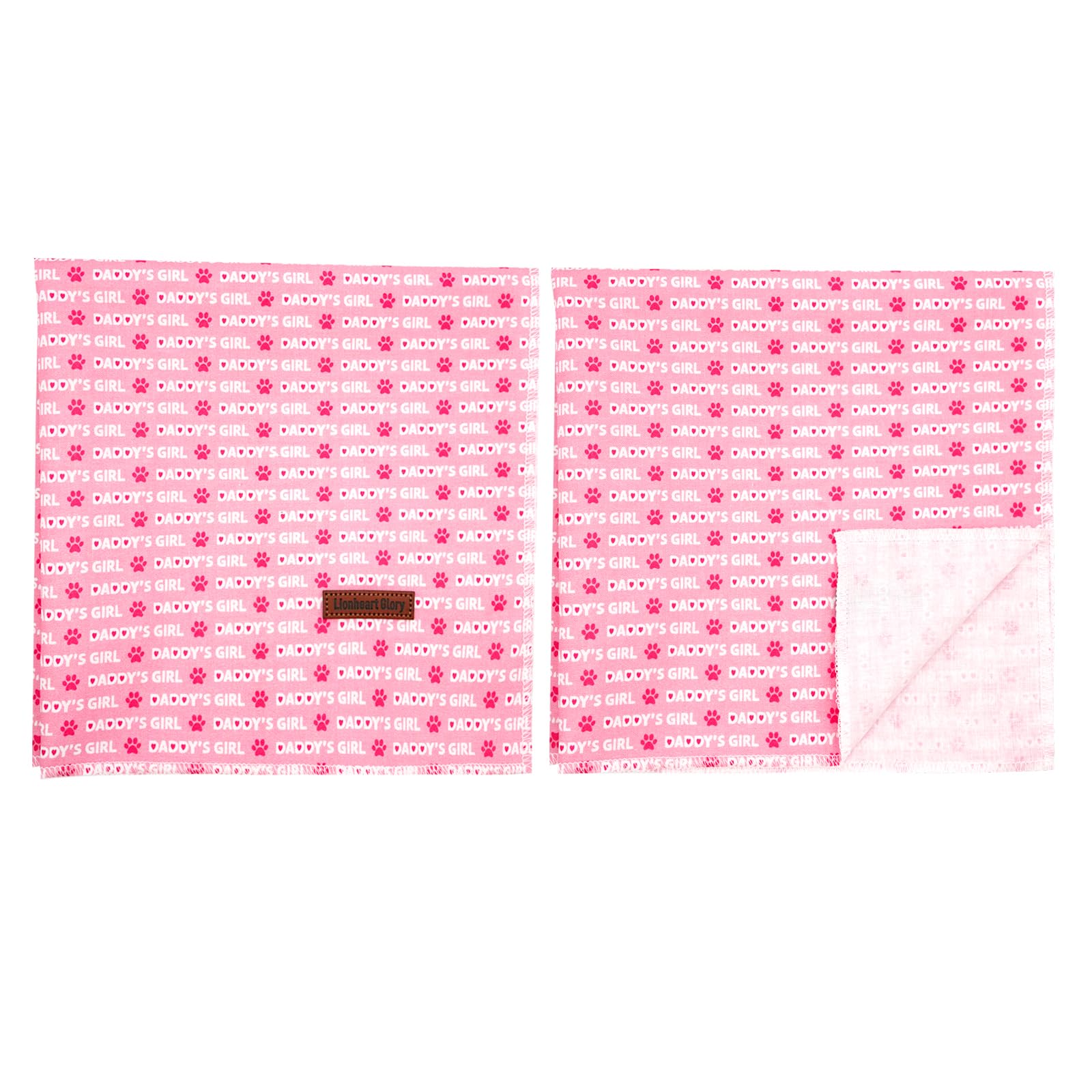 Lionheart Glory Valentine Dog Bandana Pink 1 Pack Washable Soft Dog Scarf, Square Adjustable Dog Bandanas For Small Dogs And Cat