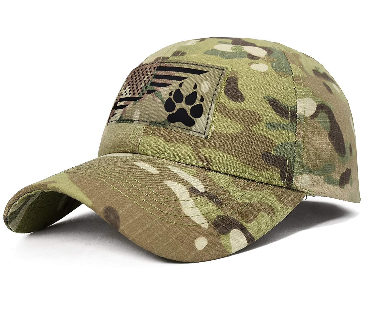 Ir Reflective Service Dog Patch Us Flag Tactical Dog Paw Patches Vests/Harnesses Fastener Hook & Loop Patch (3.54 * 1.97In)