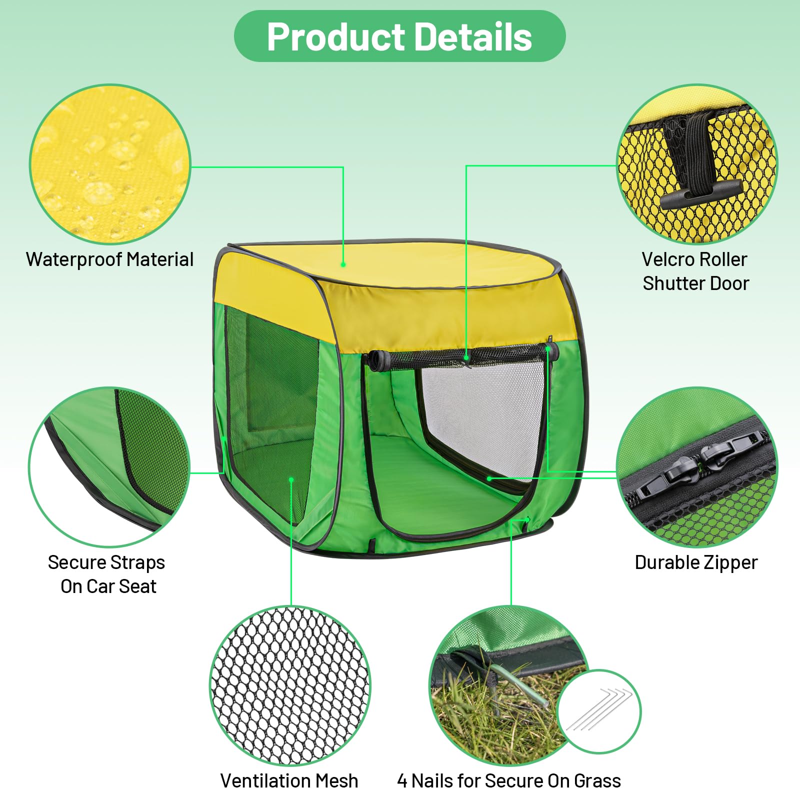 Bumubi Collapsible Dog Travel Crate House Portable Dog Kennel For Small Medium Dogs Foldable Crate For Pets Cat Enclosure Indoor
