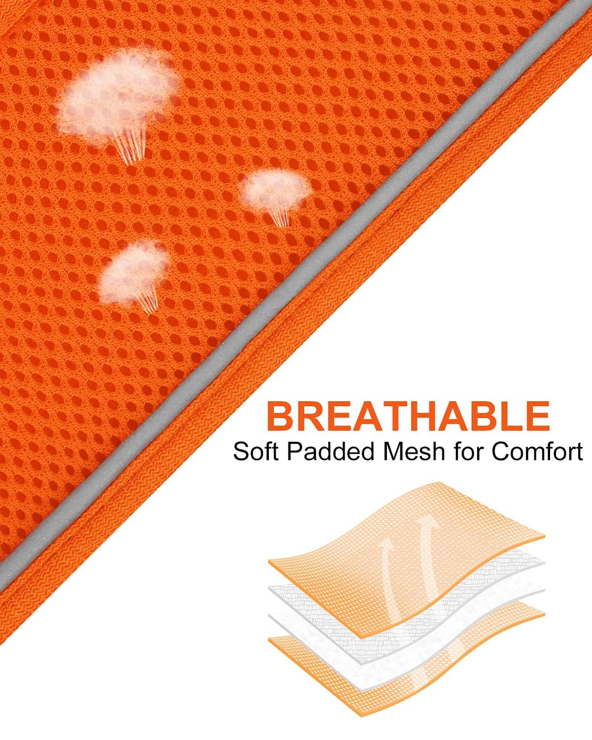 Joytale Small Dog Harness, Breathable Mesh Step-In Vest, Reflective Soft Padded Harnesses For Small And Medium Dogs, Orange, L