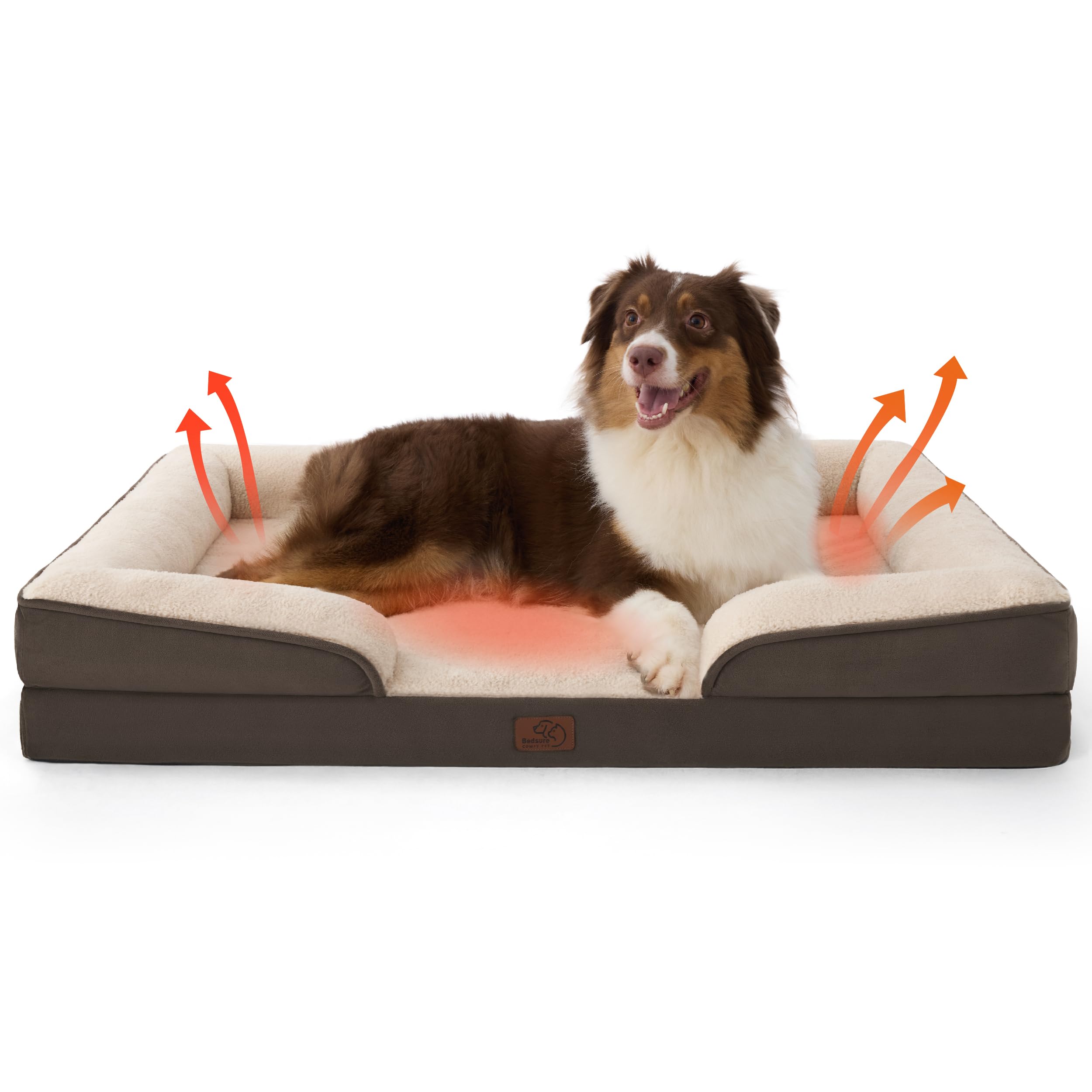 Bedsure Self Warming Orthopedic Dog Beds Large Sized Dog - Washable Large Dogs Bed Waterproof, Big Comfort Dogs Couch Sofa with 