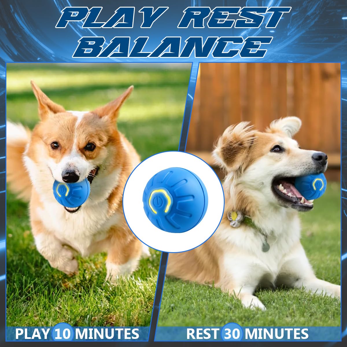 2 Pcs Shaky Ball Toy for Dogs,2025 New Shaky Dog Ball,Upgrad Interactive Dog Ball Automatic Moving Dog Toy Ball,USB Rechargeable