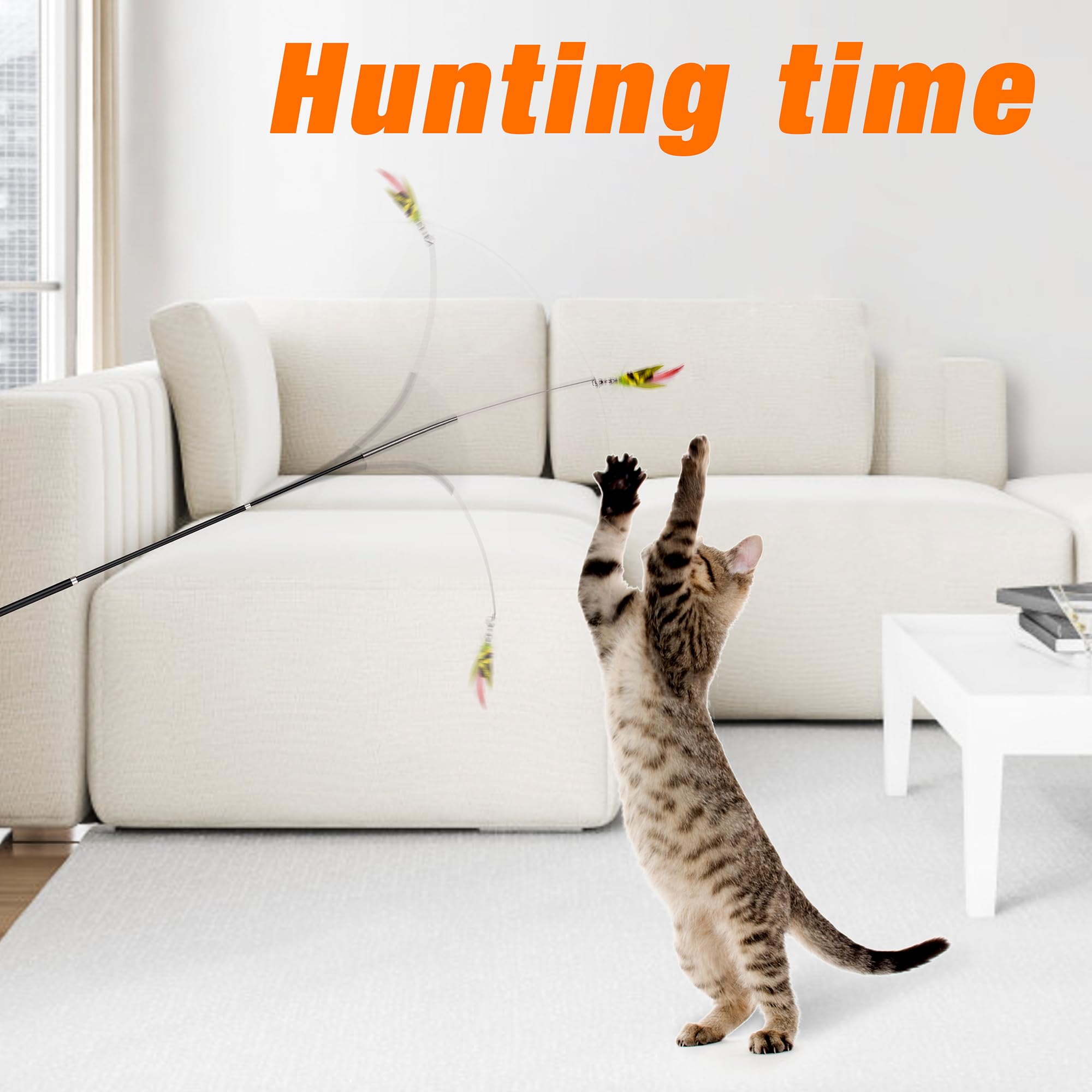 Jxfukal Feather Toy Refills, 3Pcs Simulation Mini Insects Lures Wand Attachment Toys Replacement For Kitty Kitten Indoor Cats Ac