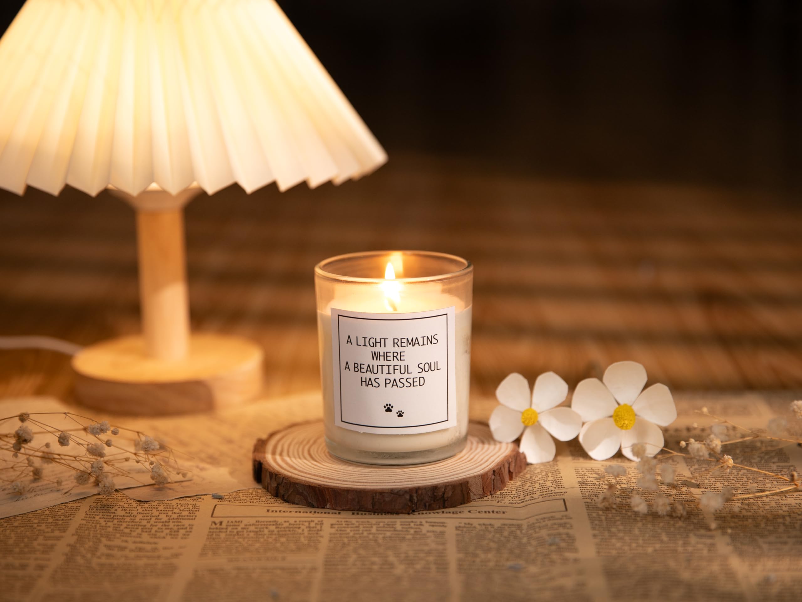 A Light Remains Where A Beautiful Soul Has Passed Candle - Dog Memorial Gifts For Loss Of Dog, Pet Loss Sympathy Gifts, Pet Frie