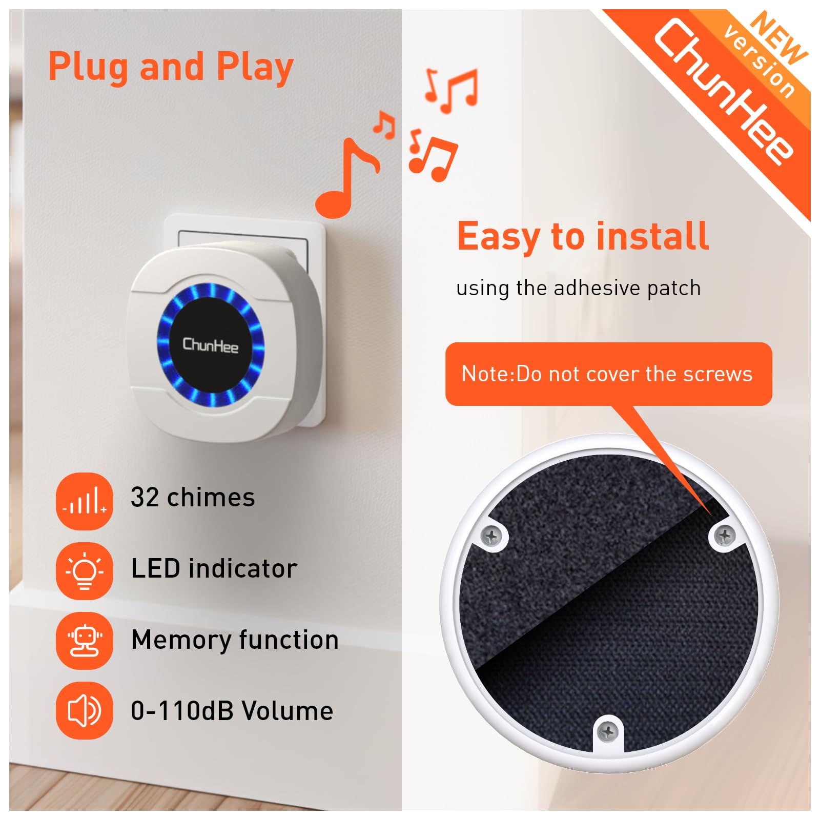Chunhee Dog Door Bell, Smart Dog Doorbell For Potty Training To Go Outside, Dogs Bells For Doggie To Ring To Go Potty Train With