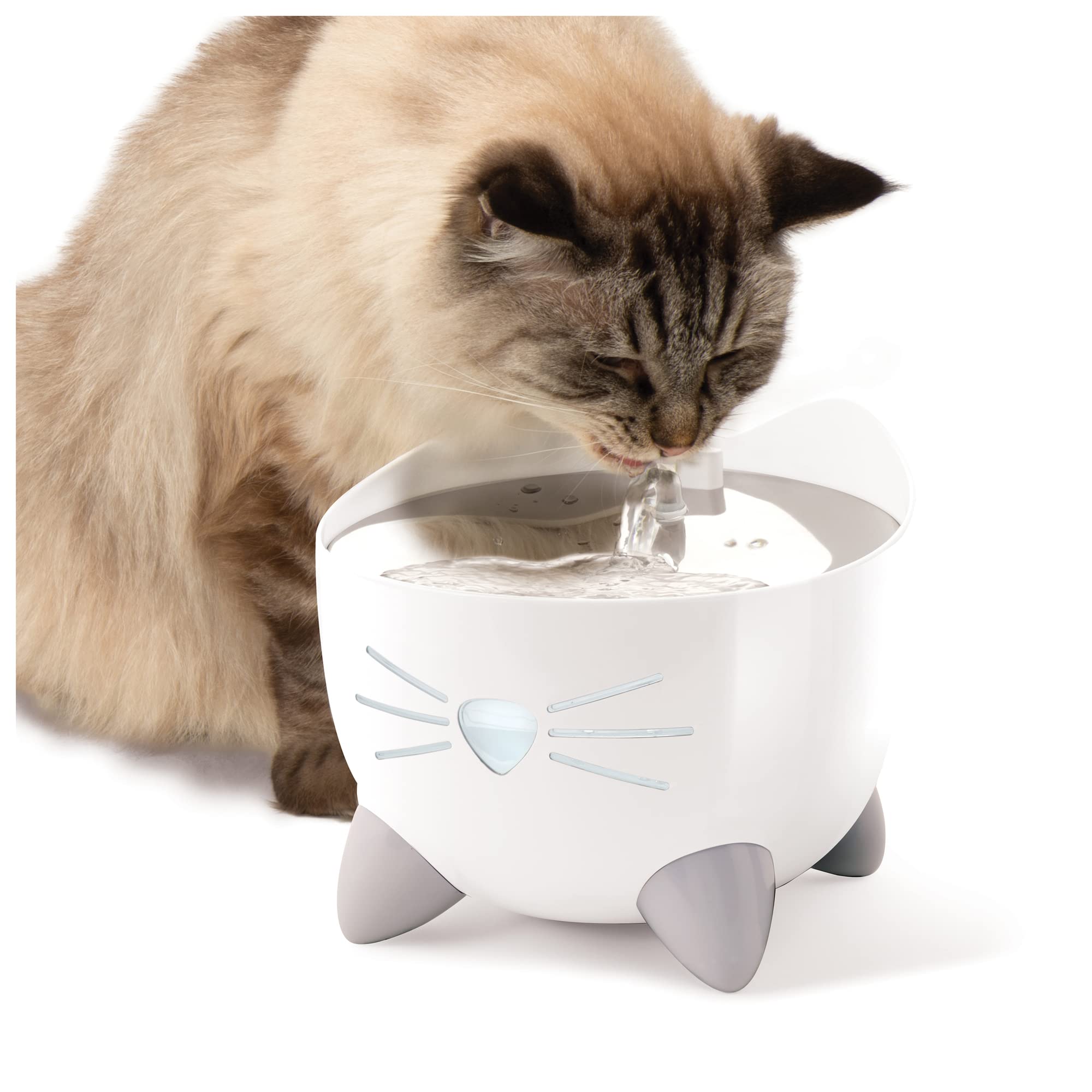 Catit PIXI Smart Water Fountain - Automatic Cat Drinking Fountain with UV-C Clarifier Light and App Support,White