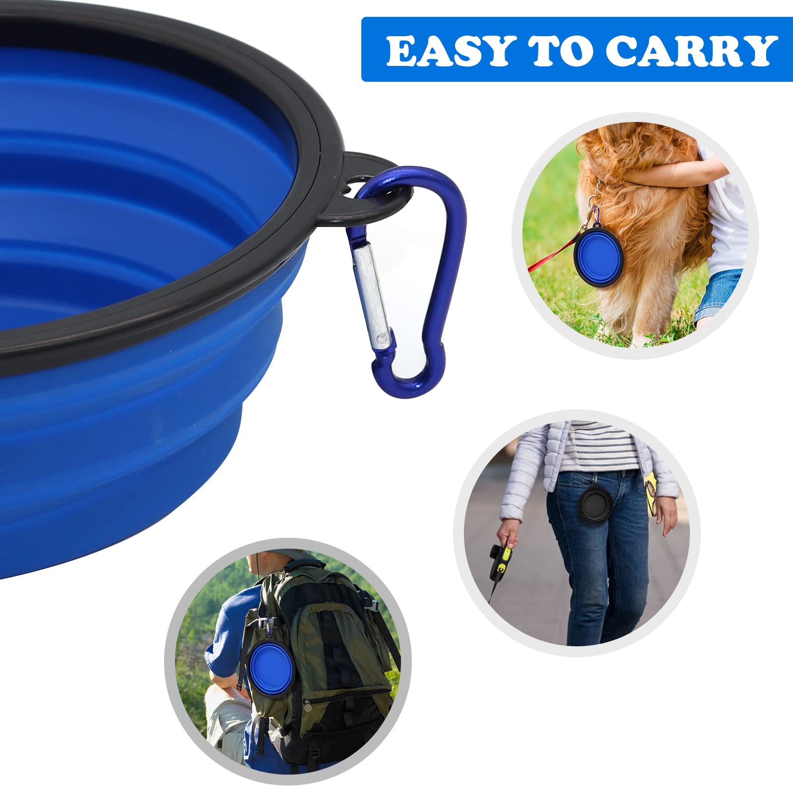 Collapsible 2-Pack Small Dog Travel Bowl, Collapsible Bowls For Dogs, Foldable Cat Water Bowl, Portable Pet Feeding Watering Tra