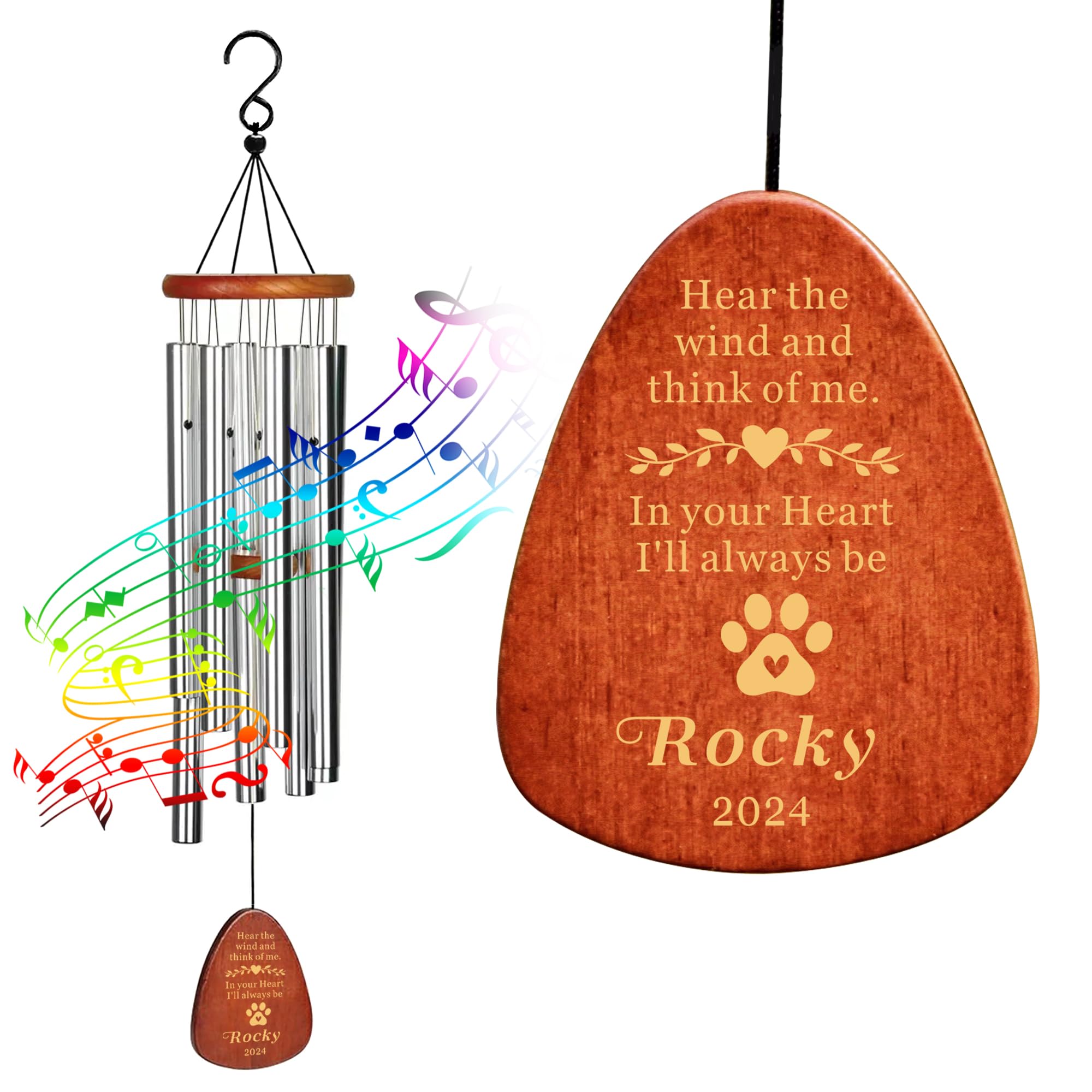 Personalized Dog Memorial Gifts for Loss of Dog Pet Memorial Gifts for Dogs Memory Wind Chimes for Loss of Loved One Dogs Sympat