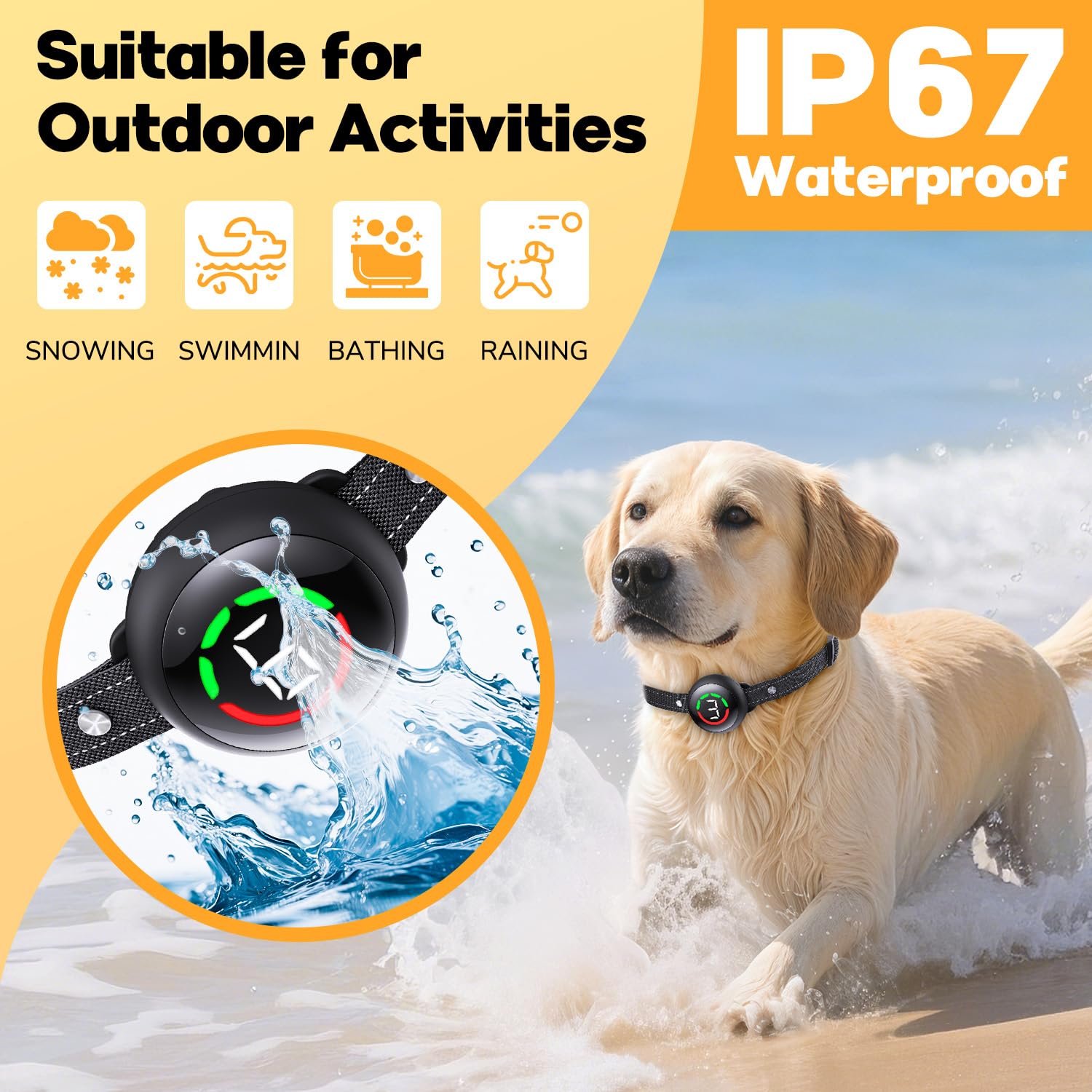 Bark Collar For Large Dog & Medium Dogs, Birkhey Dog Bark Collar, Rechargeable Automatic Bark Shock Collar, Anti Barking Collar