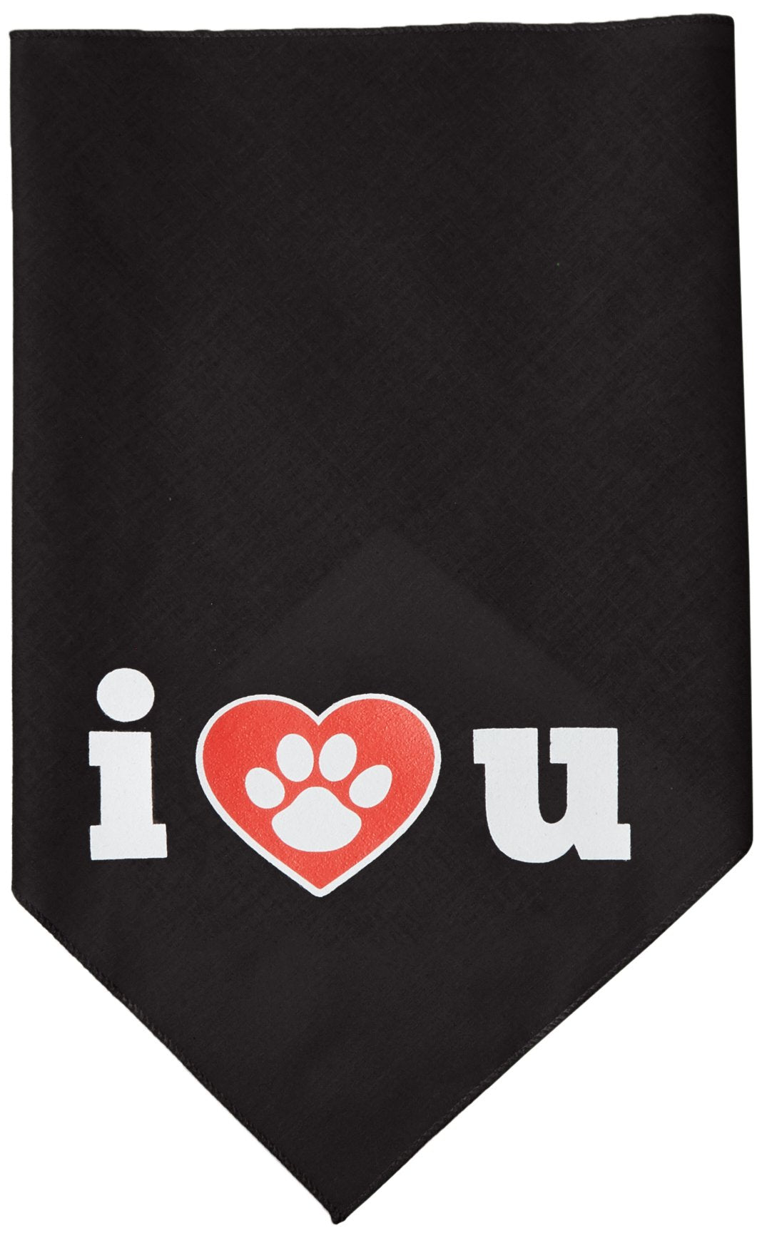 Mirage Pet Products I Love U Screen Print Bandana for Pets, Large, Black