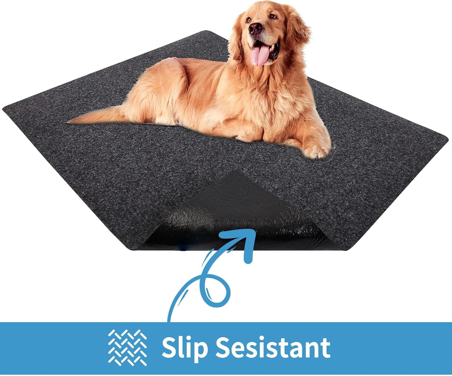 NYFITY Kennel Pad Dog Crate Mat Liner, Absorbs Urine, Waterproof, Non-Slip, Washable Puppy Pee Pad for Kennel Training - Under P